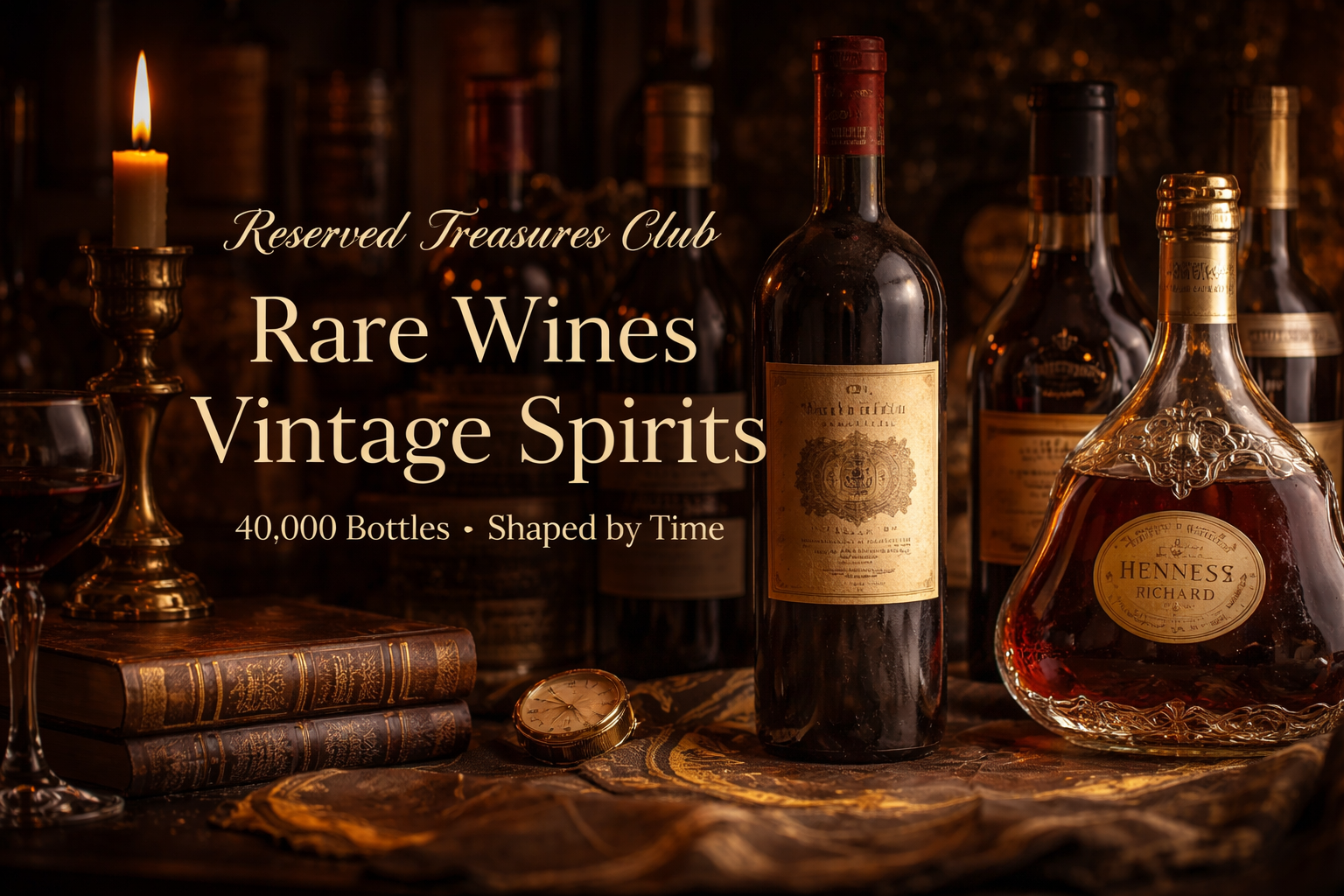 Over 40,000 rare wines and vintage spirits, shaped by time