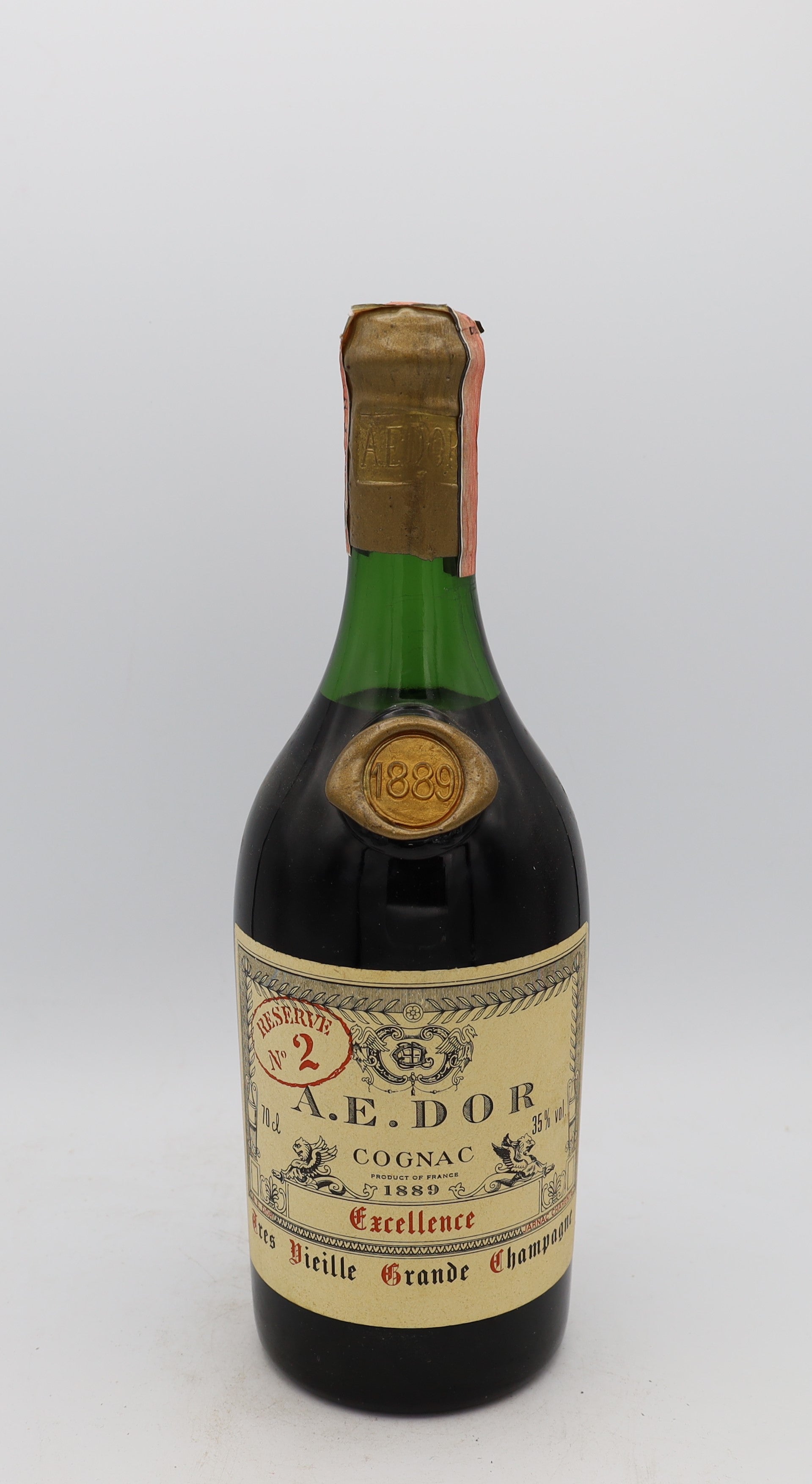 A.E. Dor 1889 Excellence Cognac No.2 – rare vintage French cognac, premium collectible bottle for connoisseurs