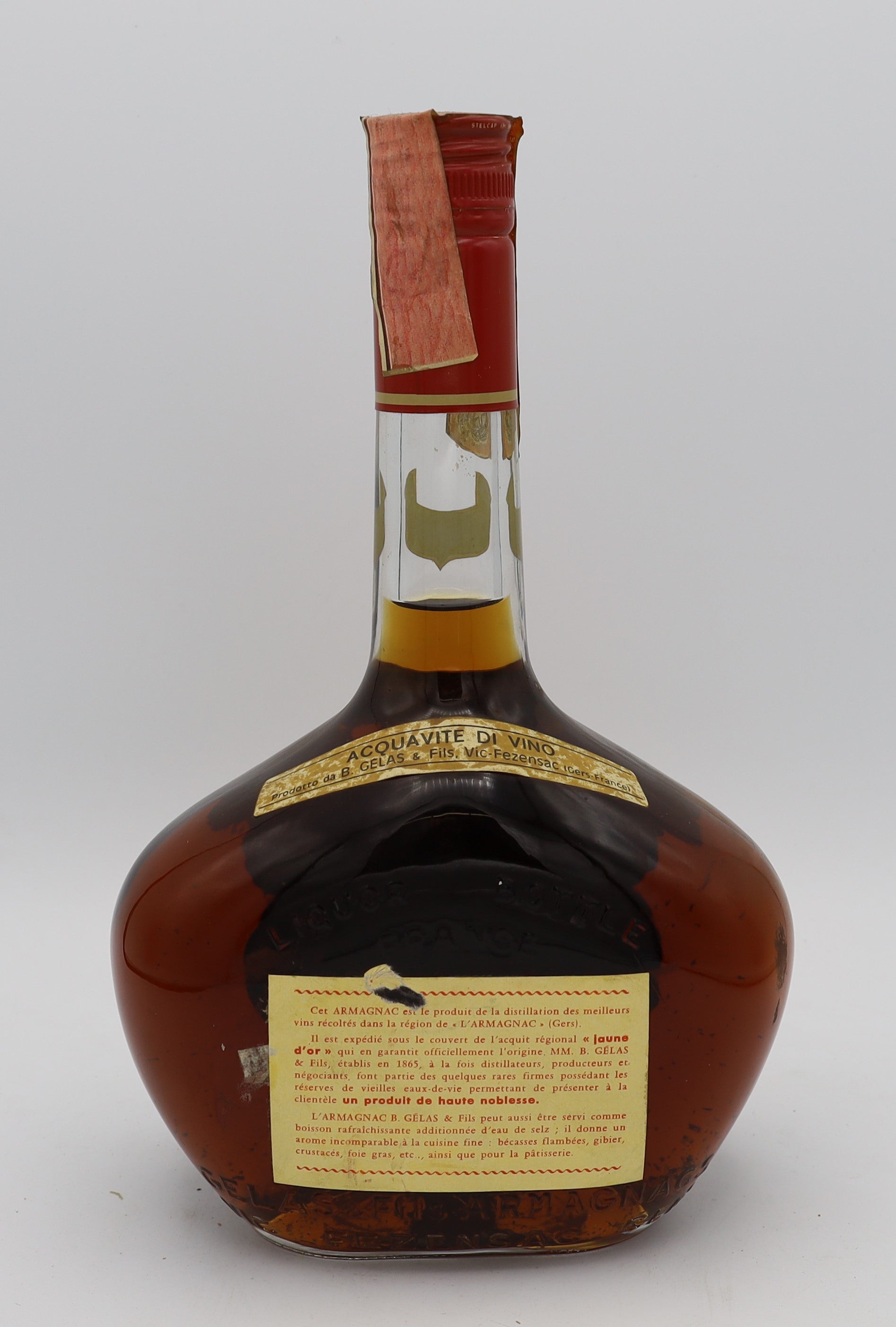 B. Gelas & Fils Vieille Fine Armagnac Reserve 5YO – premium aged brandy with smooth, rich flavors, ideal for collectors and connoisseurs.