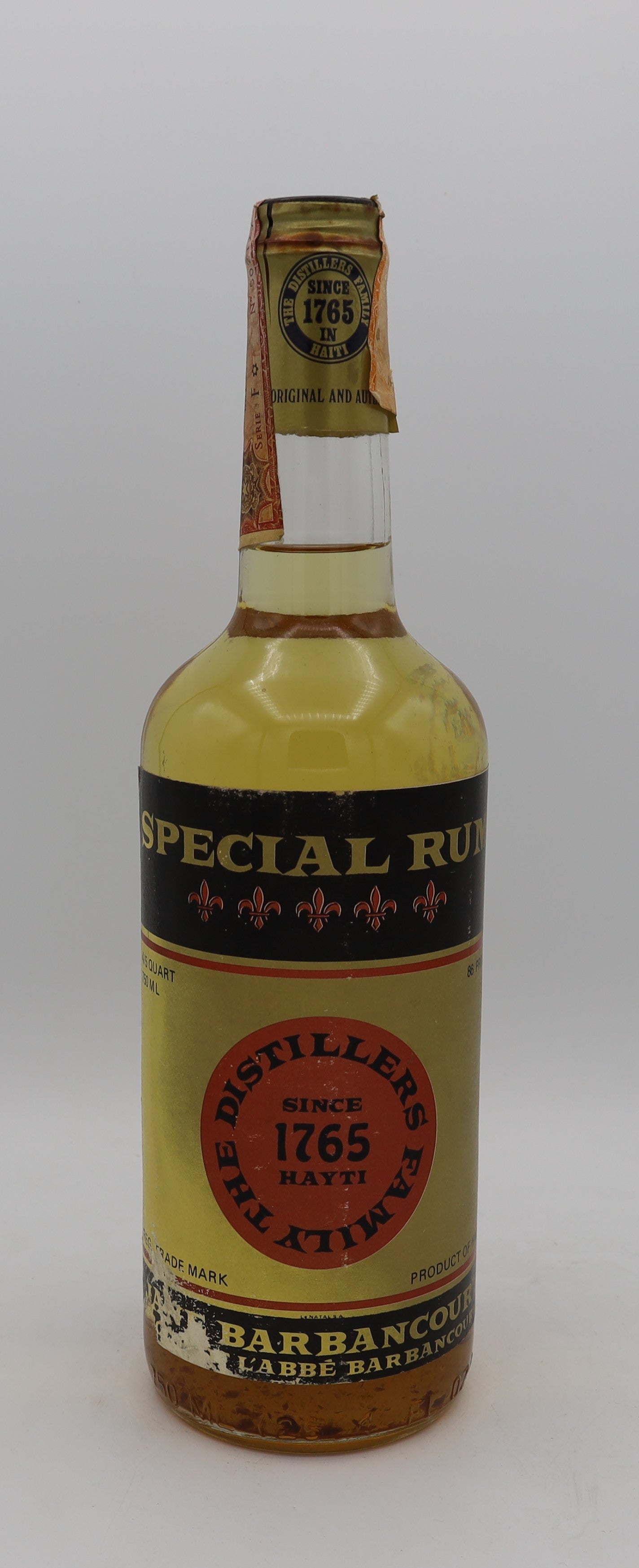 Barbancourt Special Rum – gold award 1980, premium Haitian rum with rich, complex flavors and exceptional aging.