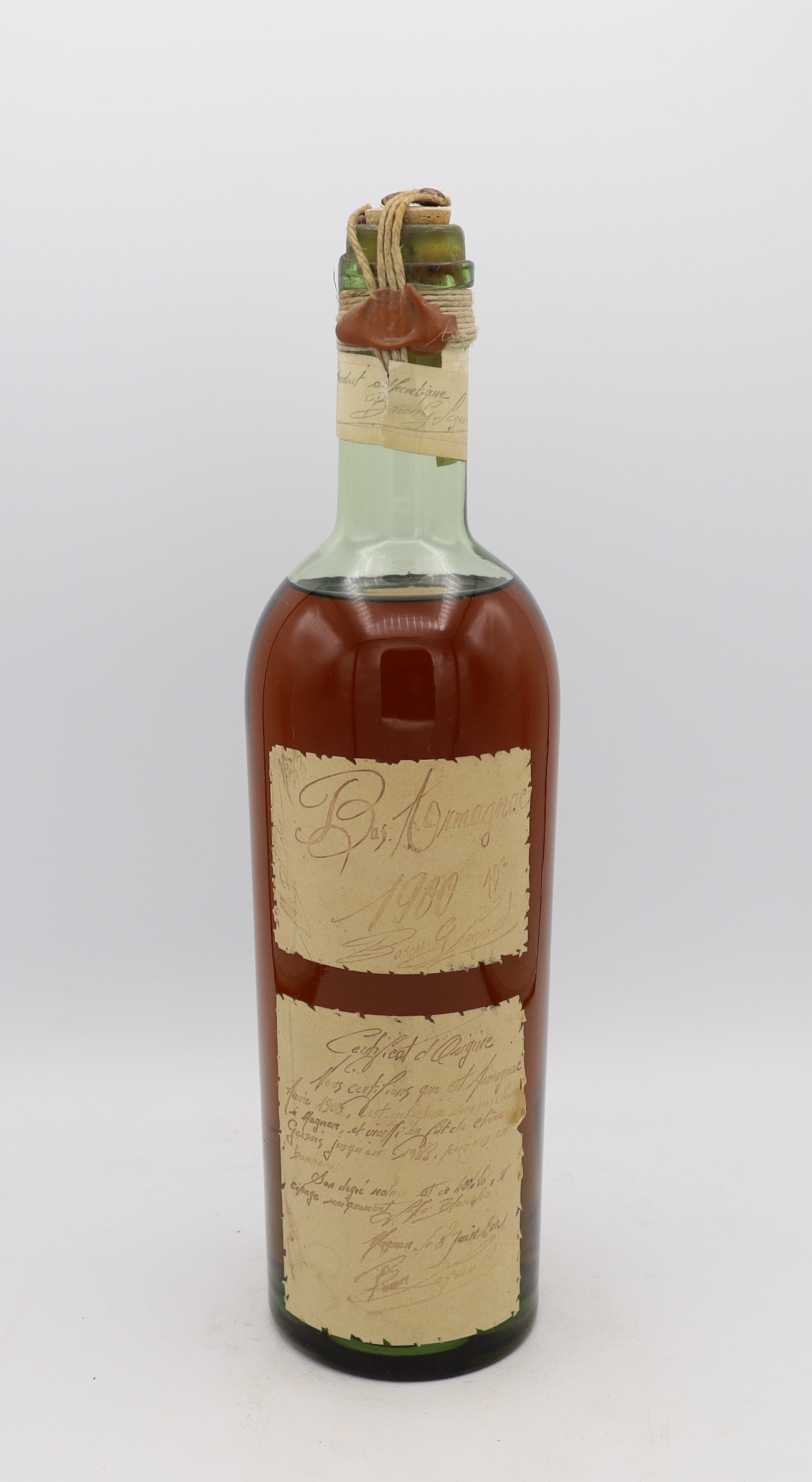 Baron G. Legrand Bas-Armagnac Vintage 1900, Reserved Treasures Club edition – exceptionally rare vintage brandy with rich, complex flavors, perfect for collectors.