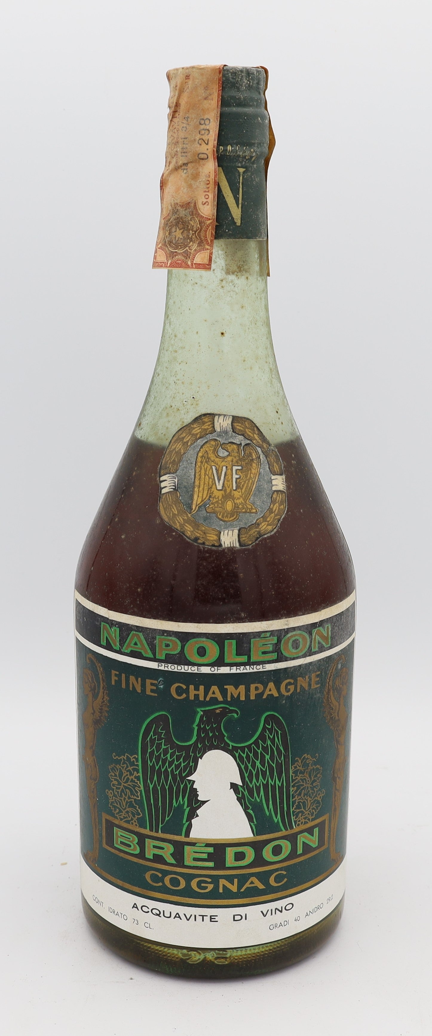 Bredon Fine Champagne Napoleon Cognac – premium French brandy made from Acquavite di Vino, aged to perfection with deep amber tones and refined, smooth character.