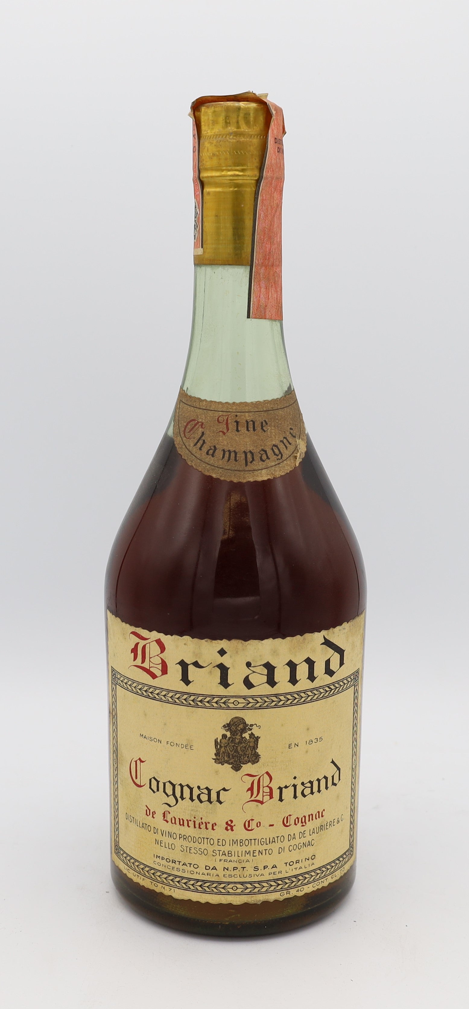 Briand Fine Champagne Cognac De Laurière – premium aged brandy with rich, smooth flavors, crafted from Fine Champagne eaux-de-vie, ideal for collectors and connoisseurs.