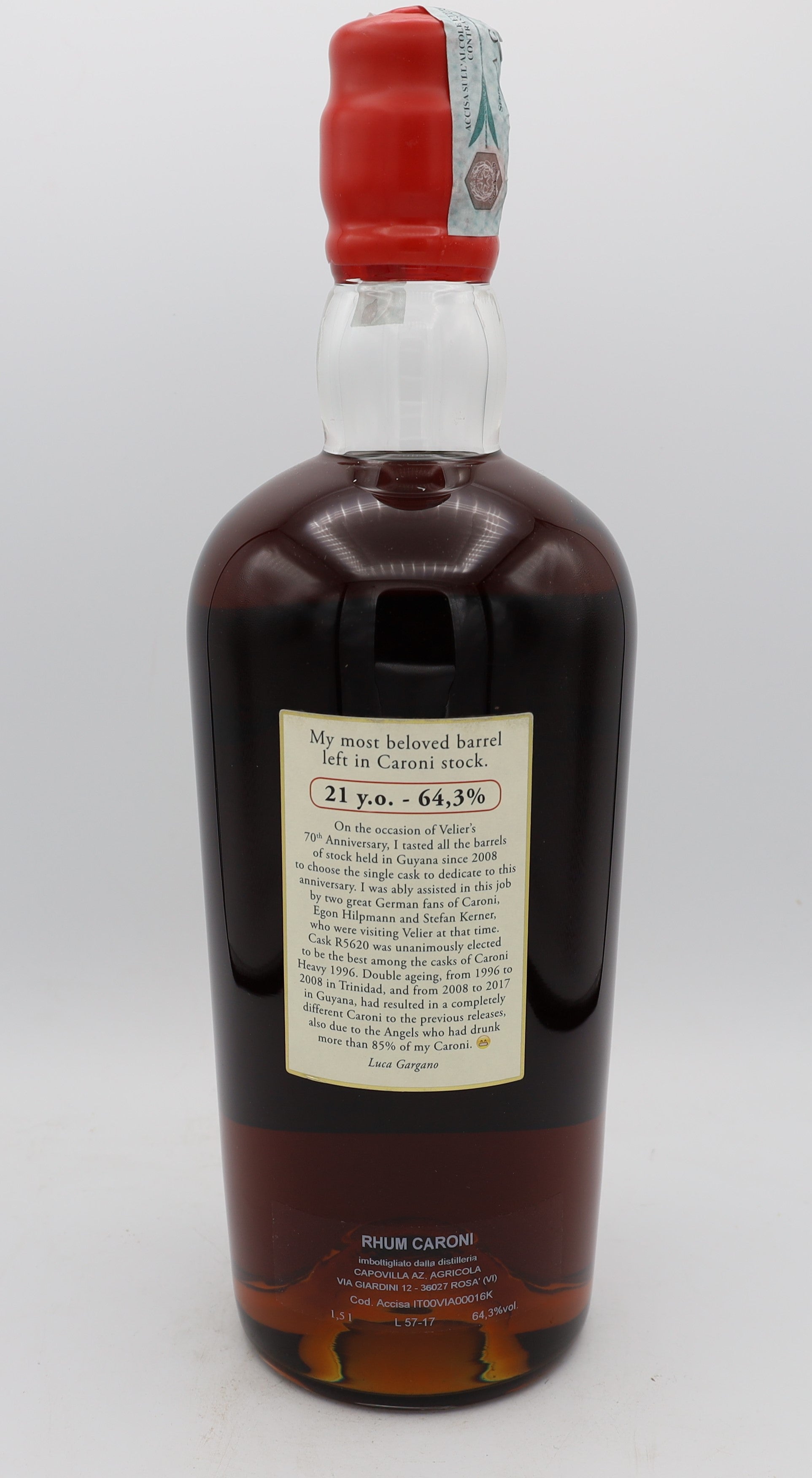 Caroni 21yo Rum single cask R5620 1996 Velier Magnum