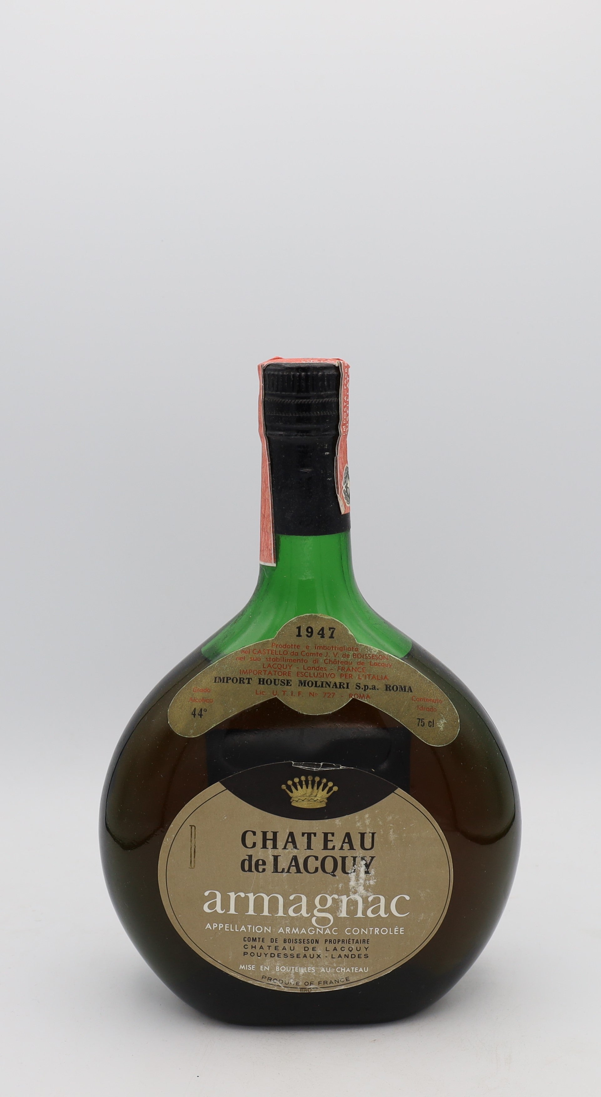 Château de Lacquy Armagnac Vintage 1947, Reserved Treasures Club edition – exceptionally rare vintage brandy with rich, complex flavors, perfect for collectors.