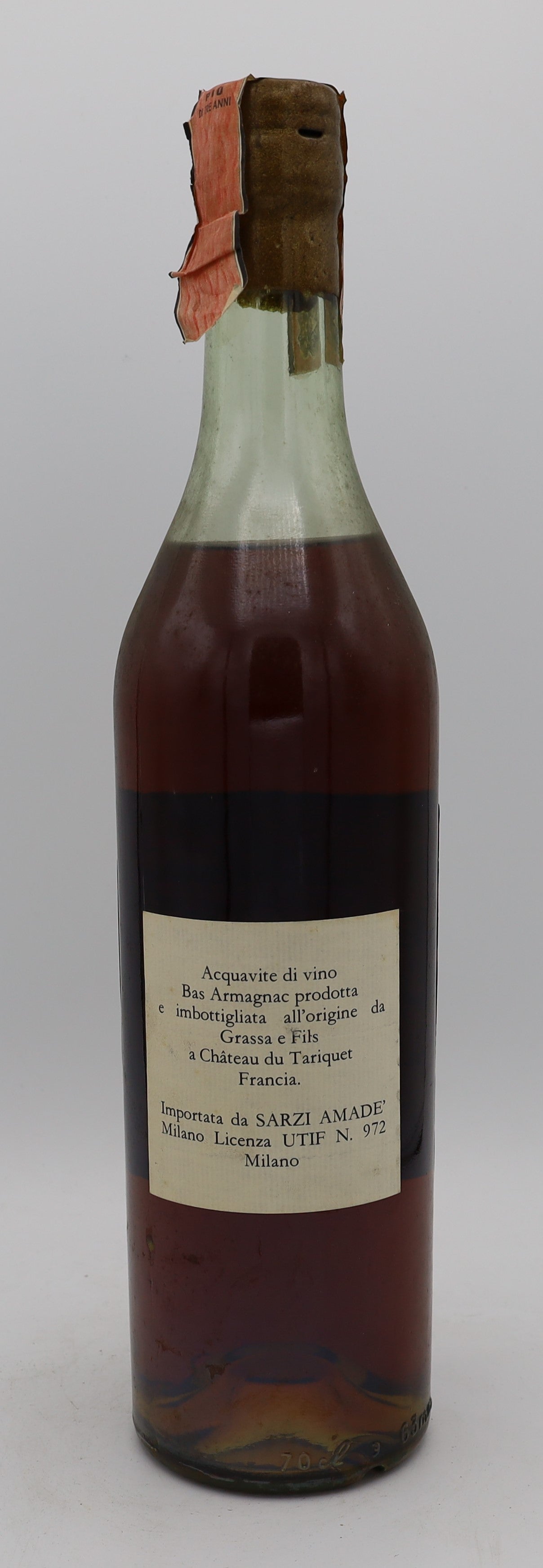 Château du Tariquet VSOP Bas Armagnac with handwritten label – premium aged brandy with rich, smooth flavors, ideal for collectors and connoisseurs.