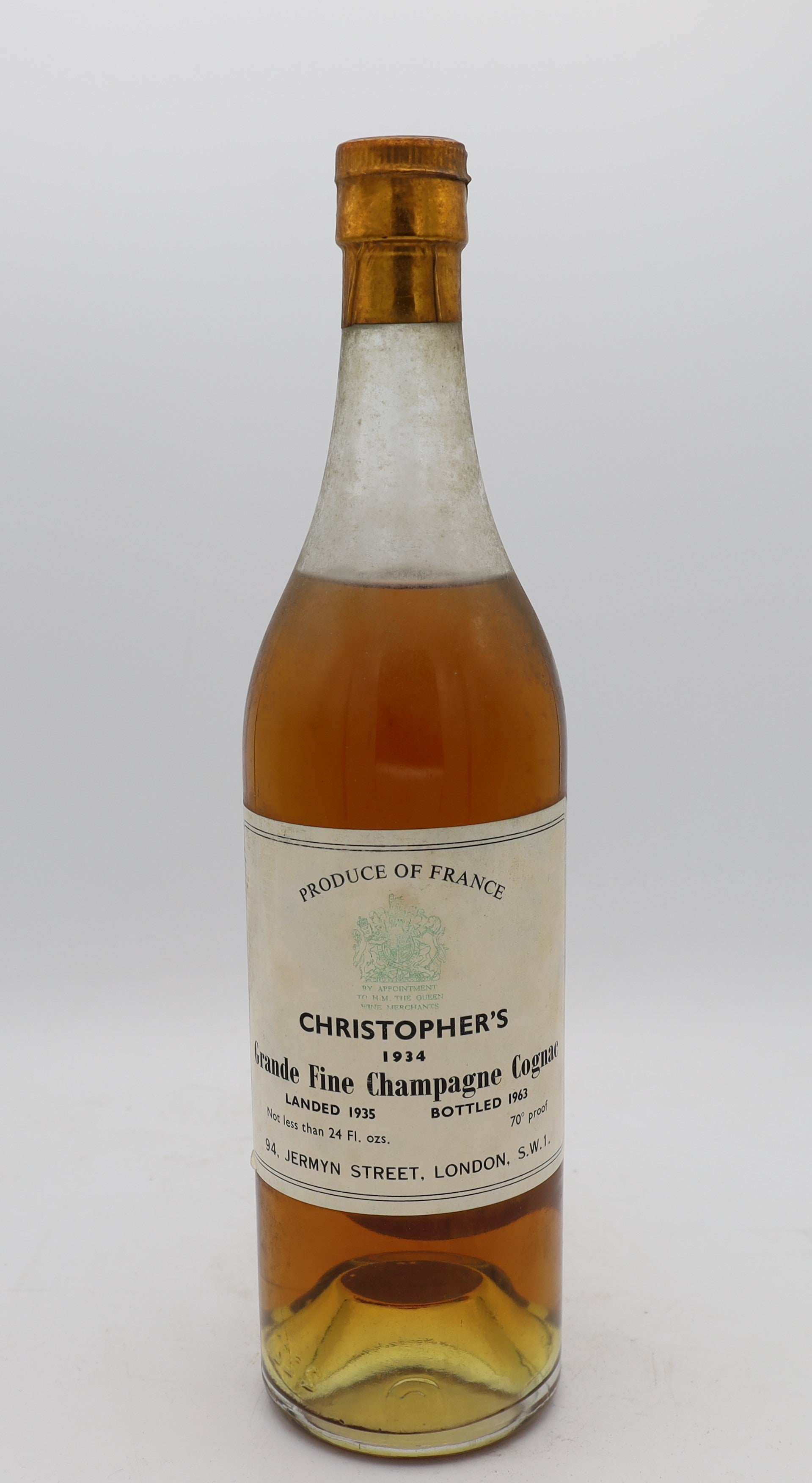 Christopher's Grande Fine Champagne Cognac 1934