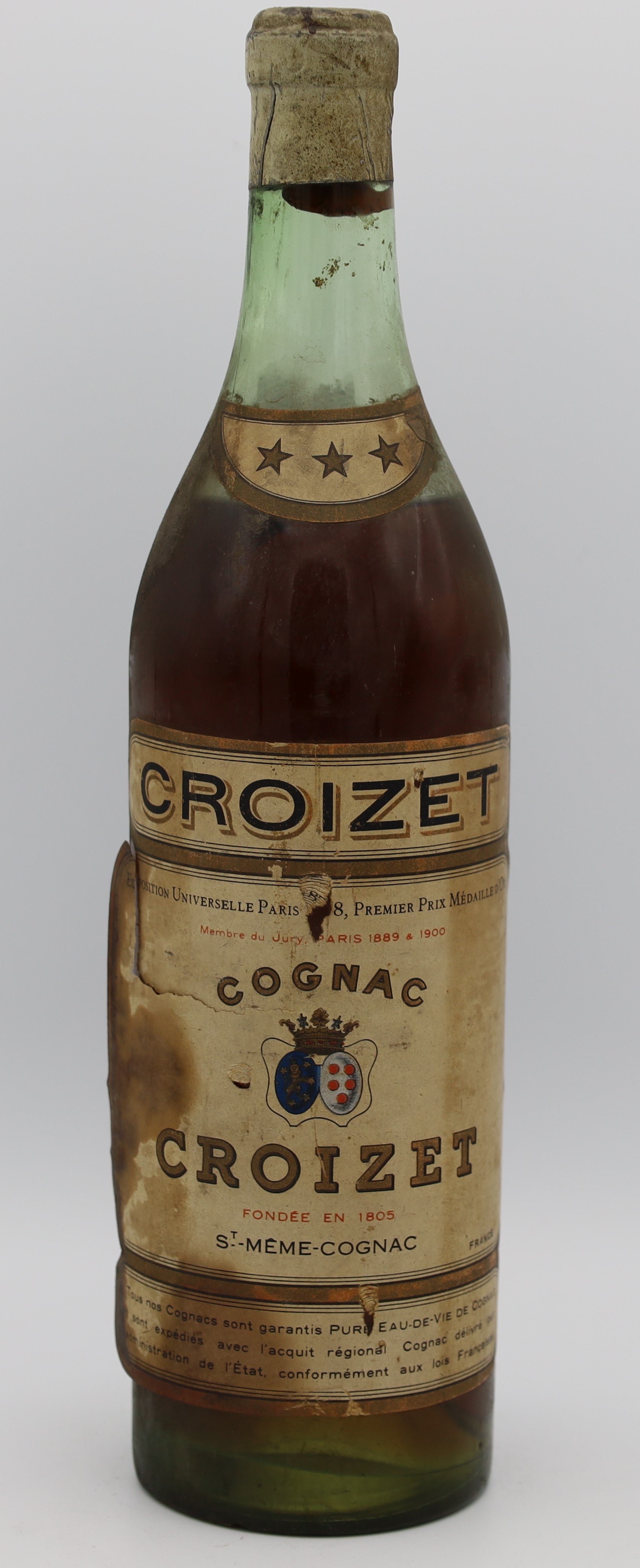 Croizet Three Stars Cognac Saint-Même – premium French brandy with rich amber color, smooth and refined flavors, ideal for collectors and connoisseurs.