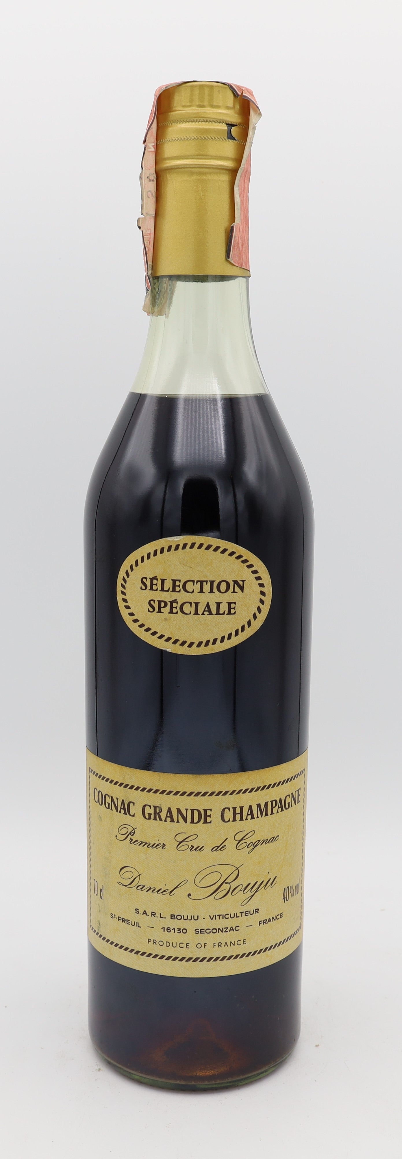 Daniel Bouju Sélection Spéciale Premier Cru – premium French Cognac with refined aroma, rich amber color and smooth, elegant flavors for collectors and connoisseurs.