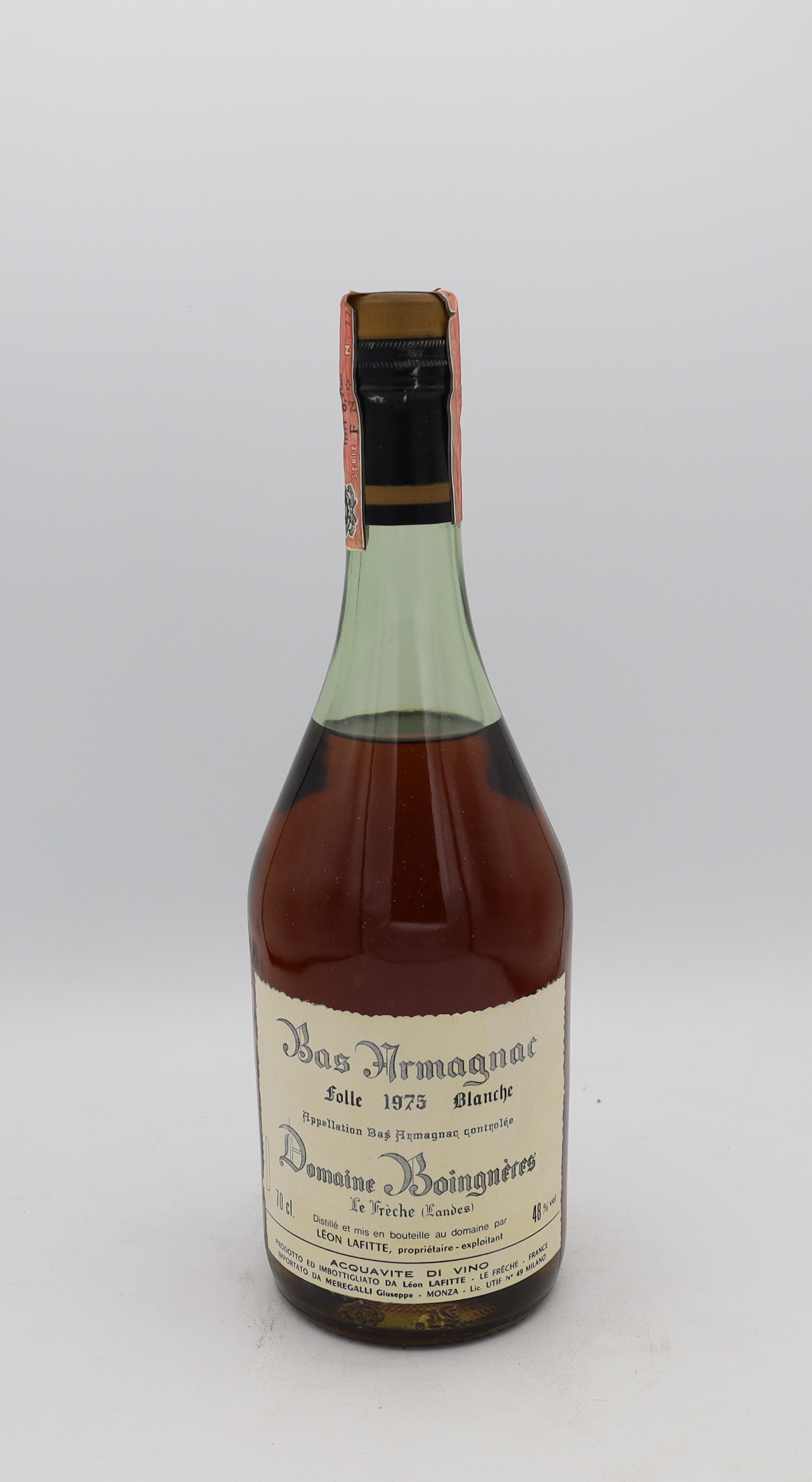 Domaine Boingneres Bas-Armagnac Vintage 1975, Reserved Treasures Club edition – rare vintage brandy with rich, complex flavors, perfect for collectors.