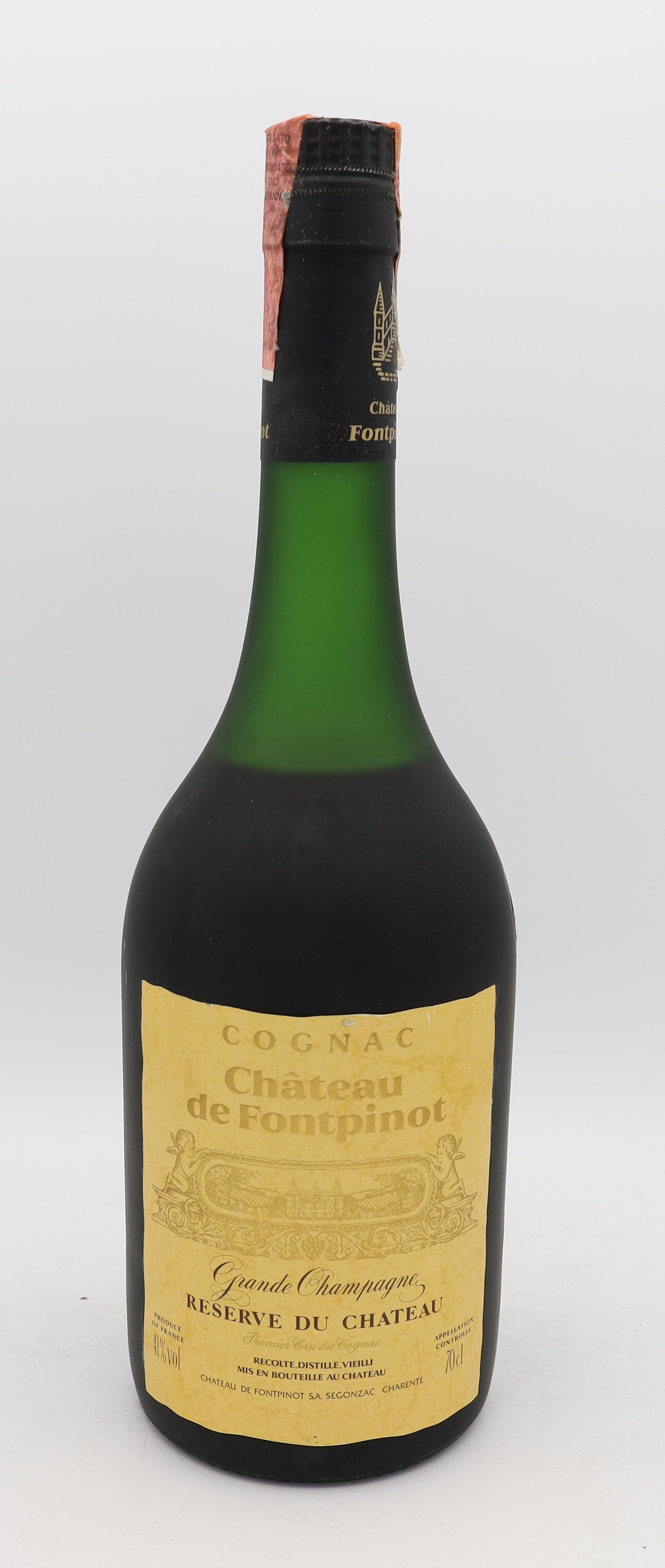 Frapin Château de Fontpinot Réserve du Château – premium French cognac with rich amber color, smooth and refined flavors, presented in elegant packaging, ideal for collectors and connoisseurs.