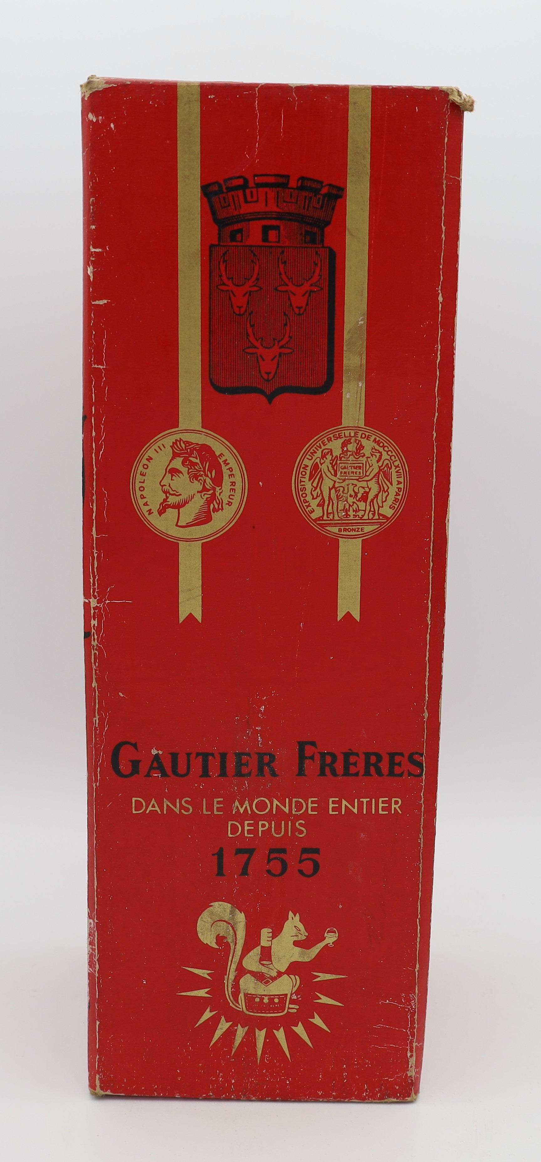 Gautier Frères Prestige Cognac in a white glass bottle – premium French brandy with refined aroma and smooth, rich flavors, ideal for collectors and connoisseurs.