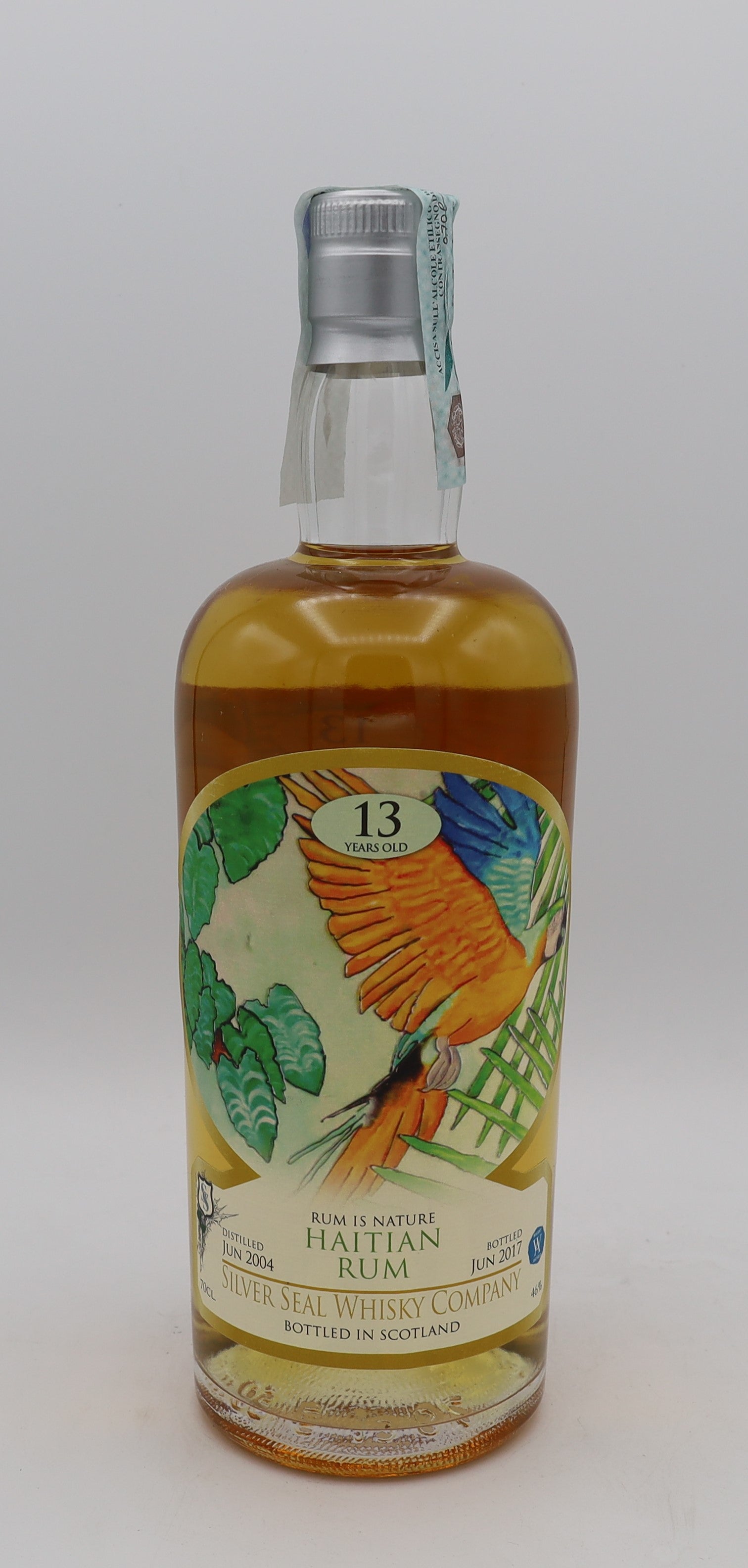 Haitian Rum Silver Seal 13YO Limited Edition – premium aged rum presented in a collector’s box, with rich, complex flavors and smooth finish.