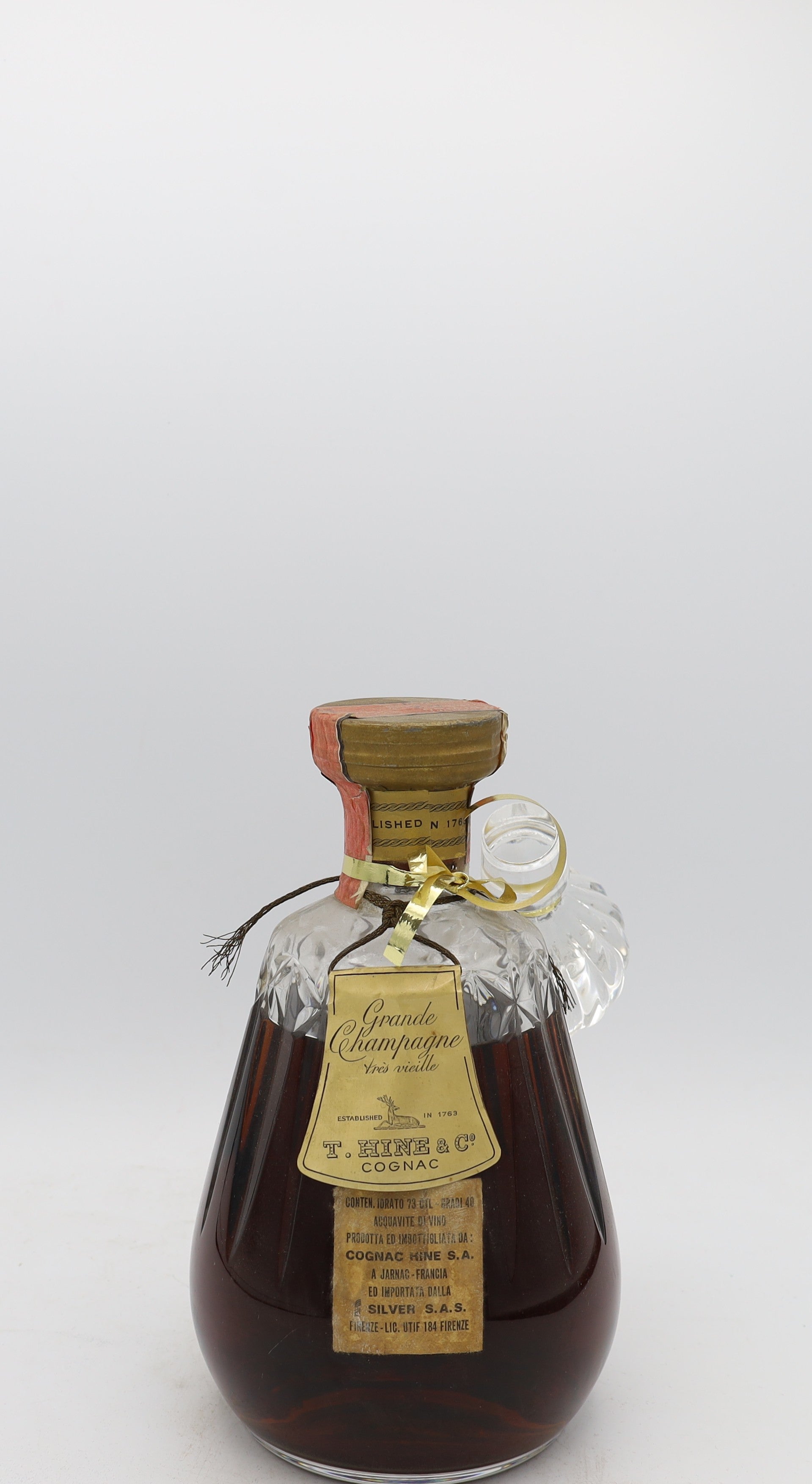 Hine Antique Cognac Crystal Decanter 1970's