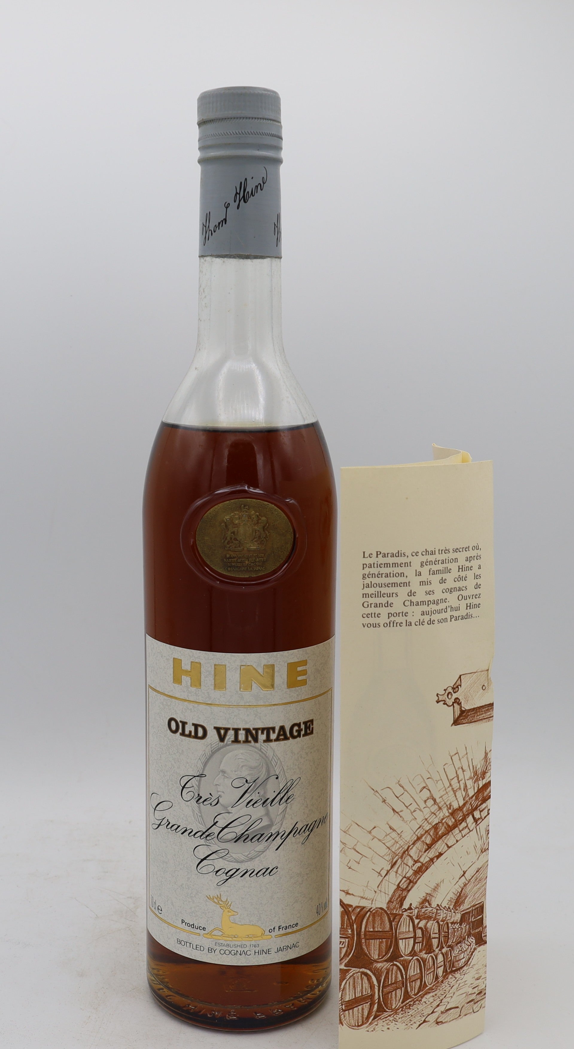 Hine Cognac Old Vintage Tres Vieille 1960's