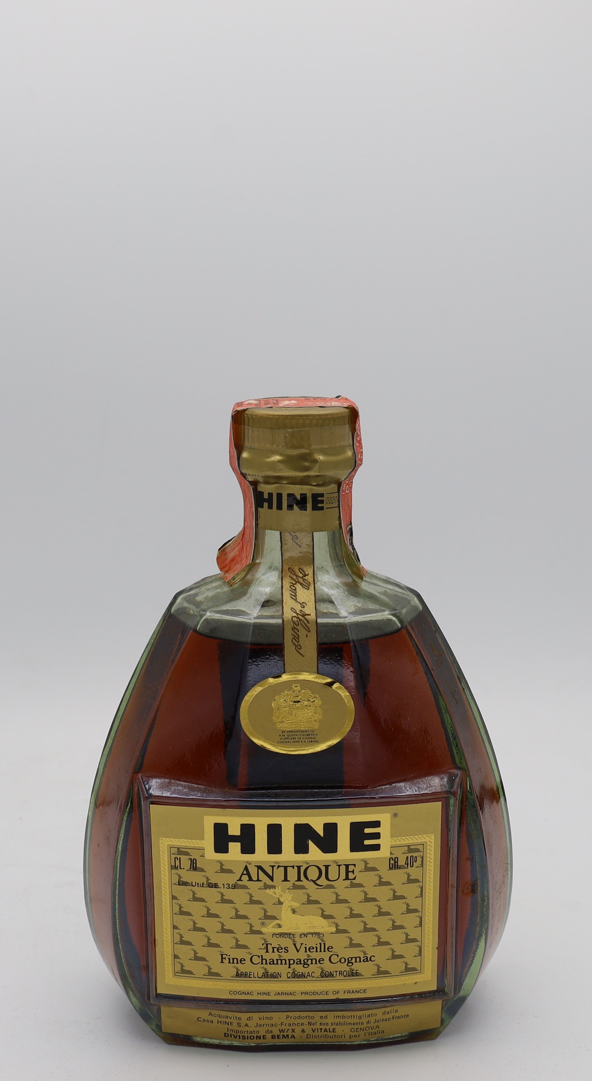Hine Cognac Tres Vieille Fine Champagne 1980's
