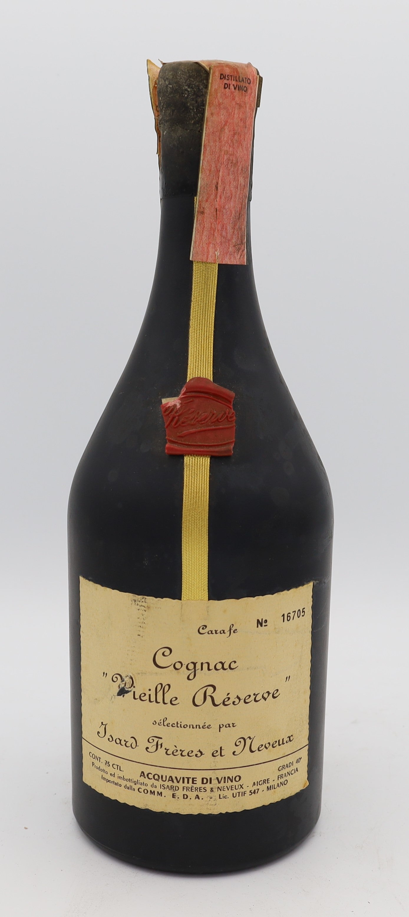 Isard Frères et Meveux Cognac Vieille Réserve – premium French brandy with rich amber color, smooth and refined flavors, ideal for collectors and connoisseurs.