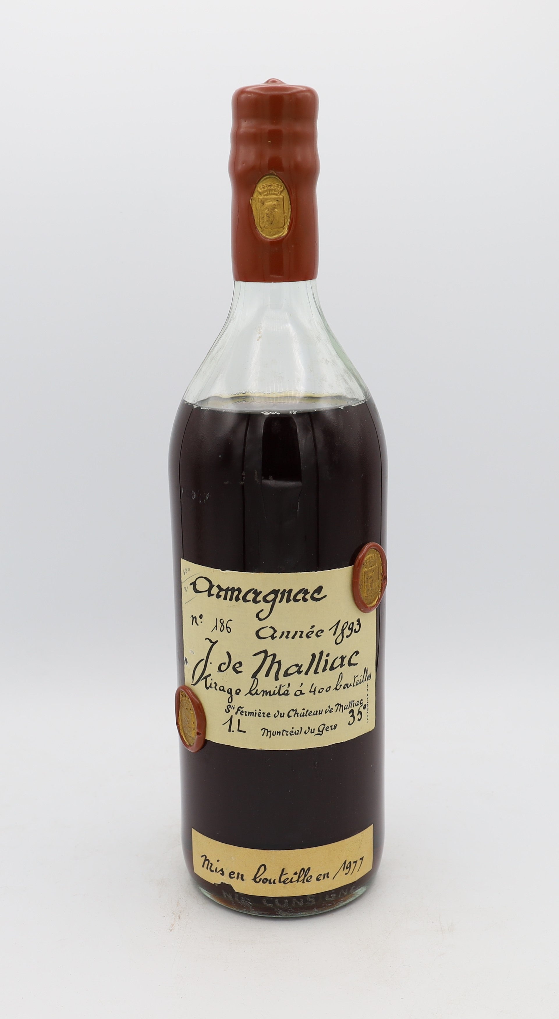 J. de Malliac Armagnac Vintage 1893