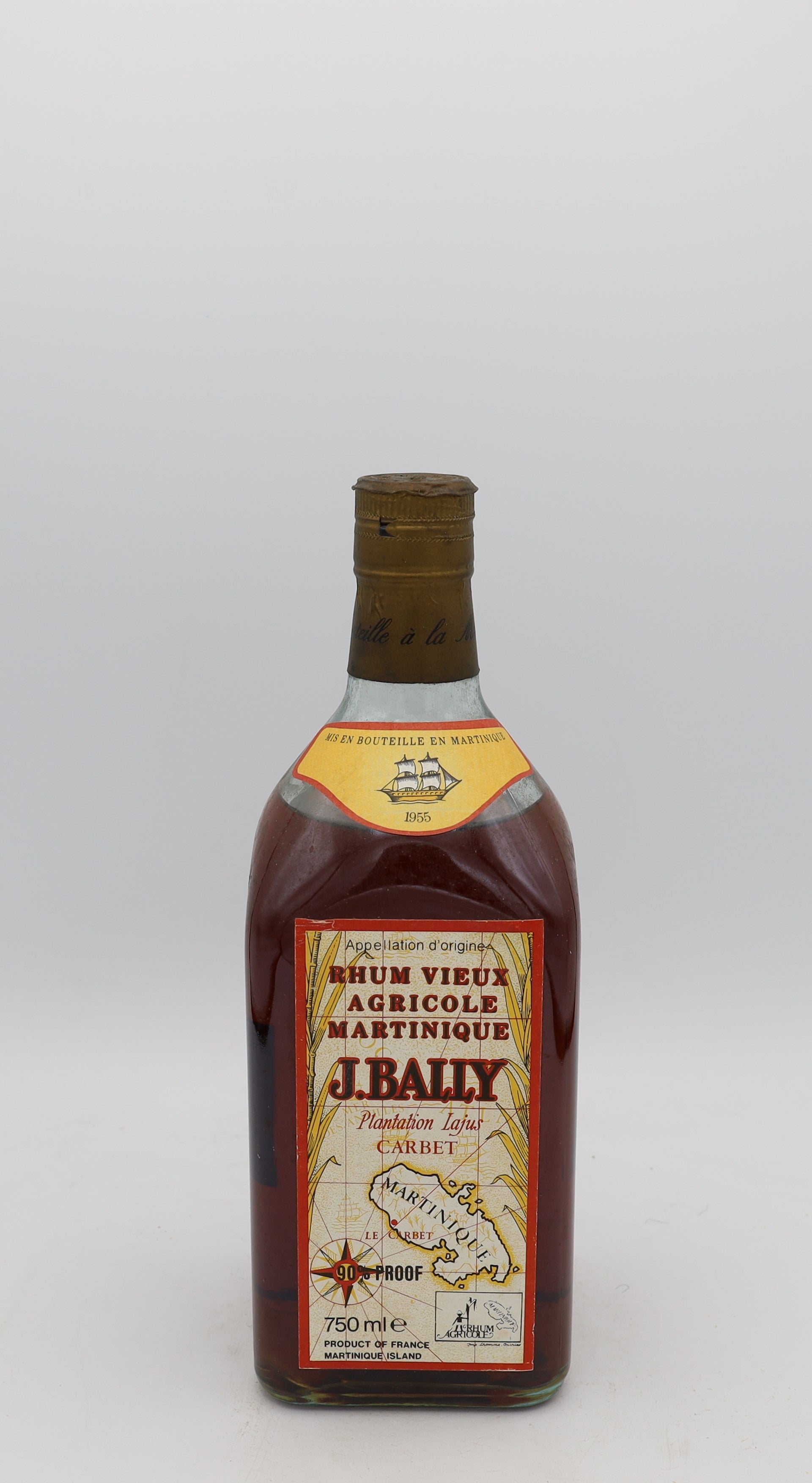 J. Bally 1955 Rhum Martinique, Reserved Treasures Club edition, presented in a collector’s box – exceptionally rare aged rum with rich, complex flavors.