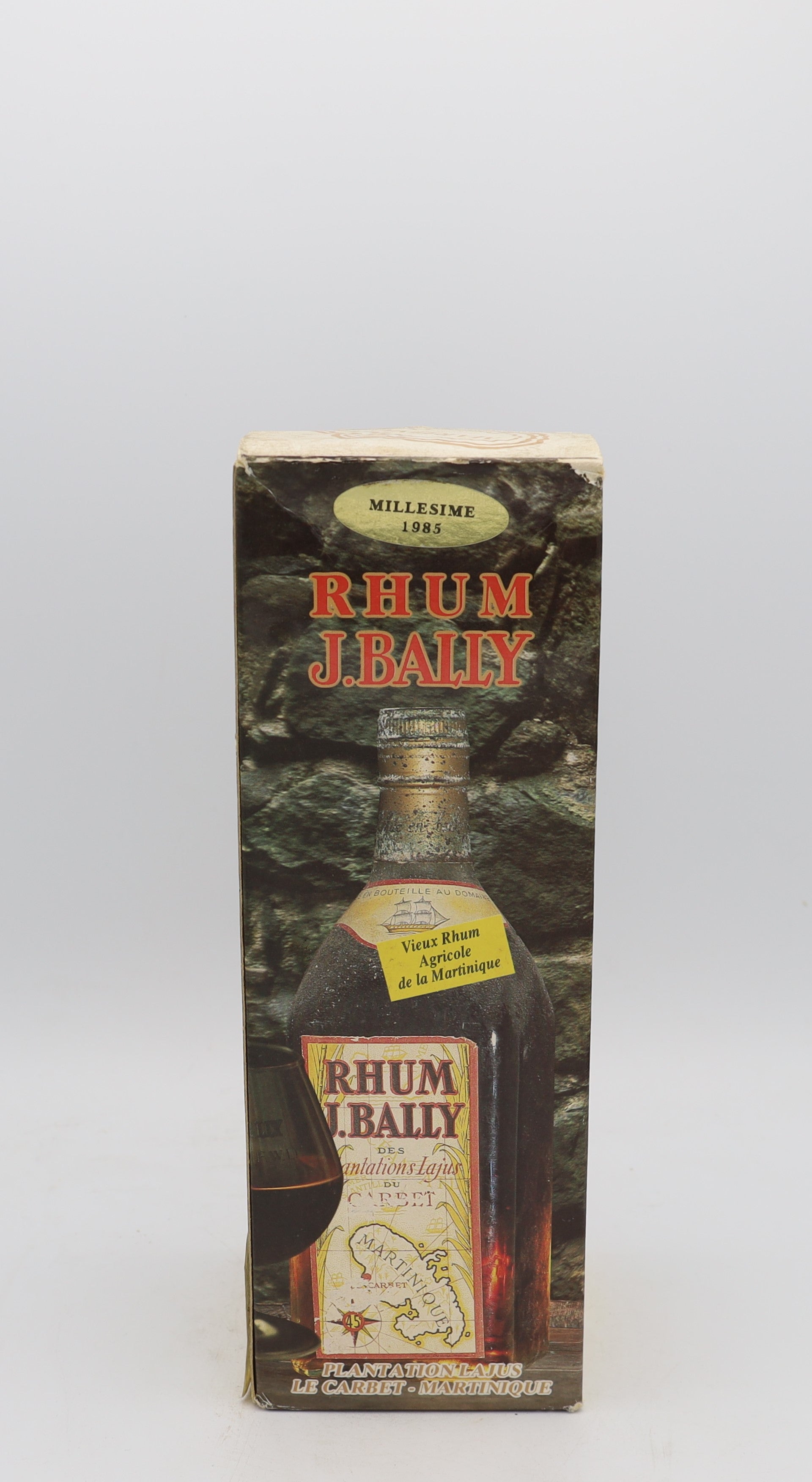 J. Bally 1985 Millésime Vieux Rhum Agricole, Reserved Treasures Club edition, presented in a collector’s box – rare aged Martinique rum with rich, complex flavors.