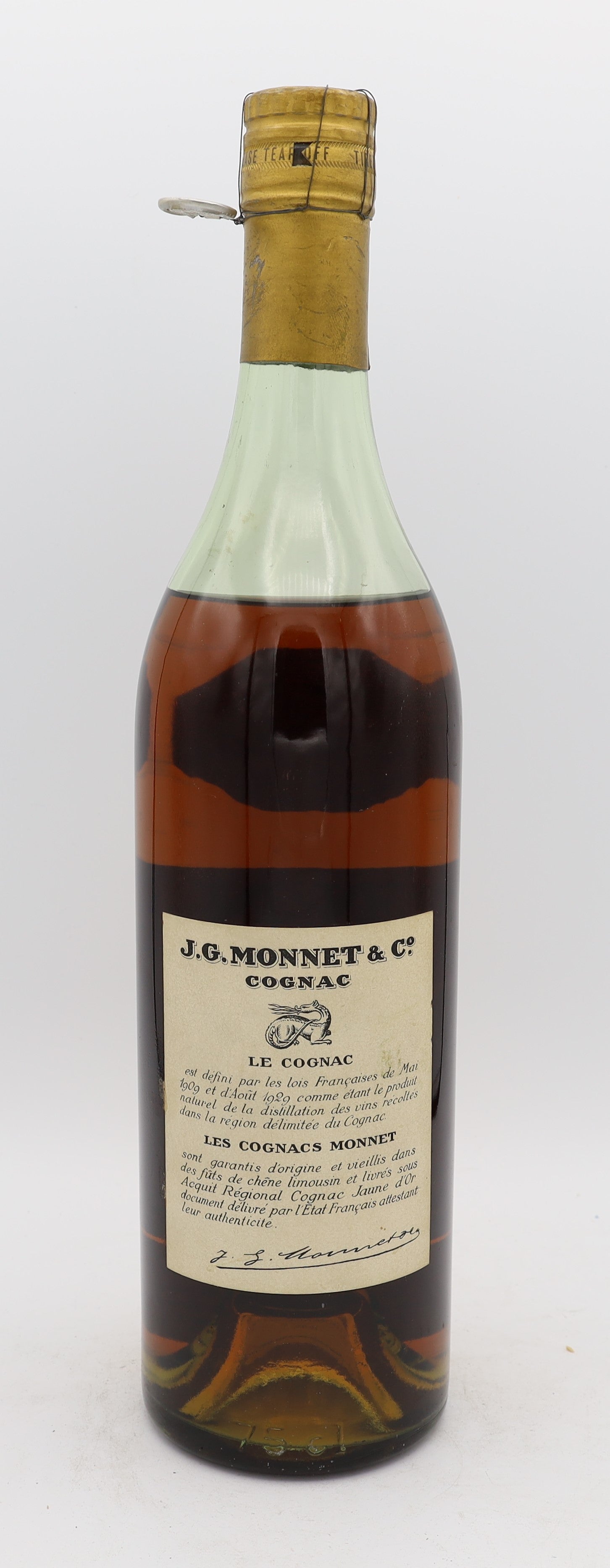 J. G. Monnet & Co 3 star Cognac 1958