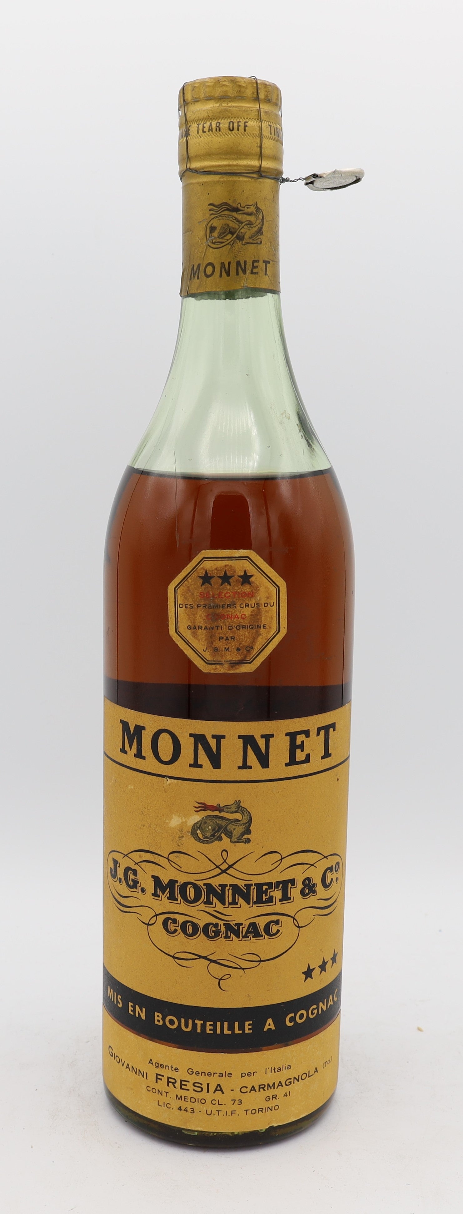 J. G. Monnet & Co 3 star Cognac 1958