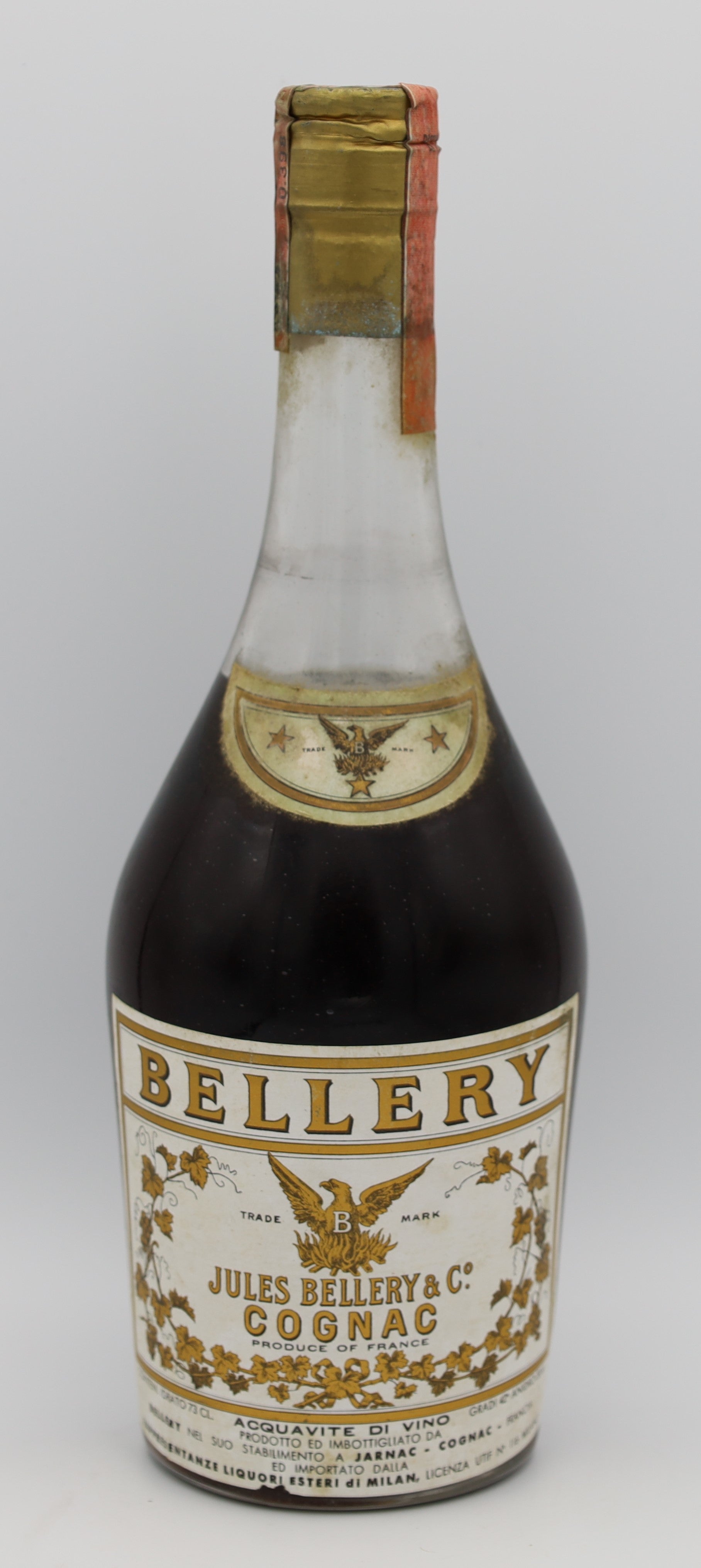 Jules Bellery Cognac – vintage 1970, premium French brandy with rich amber color, smooth and refined flavor, ideal for collectors and connoisseurs.