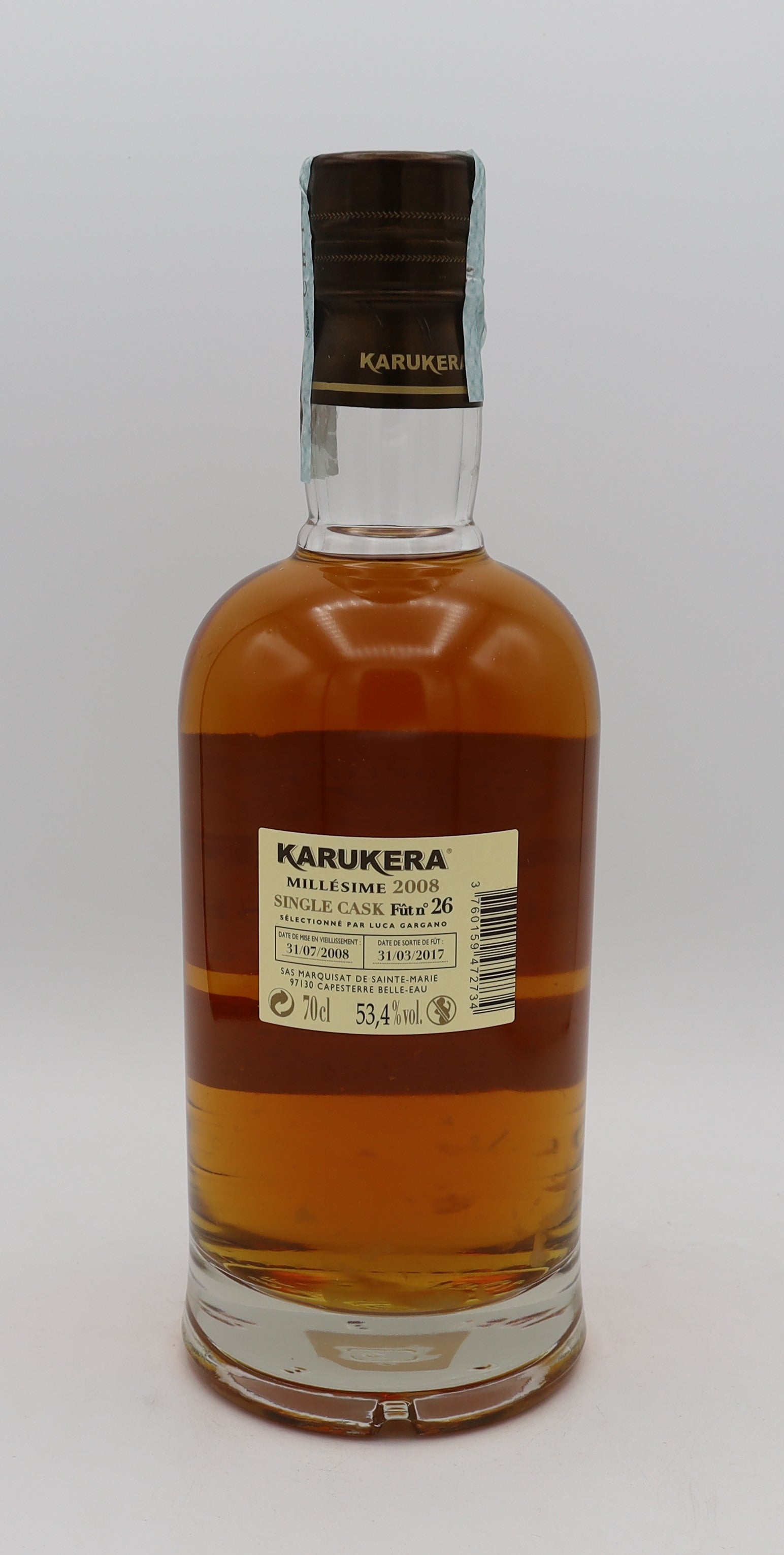 Karukera Rhum Vieux Agricole Velier Millésime 2008 – premium Guadeloupe rum with rich, complex flavors, aged to perfection for collectors and connoisseurs.