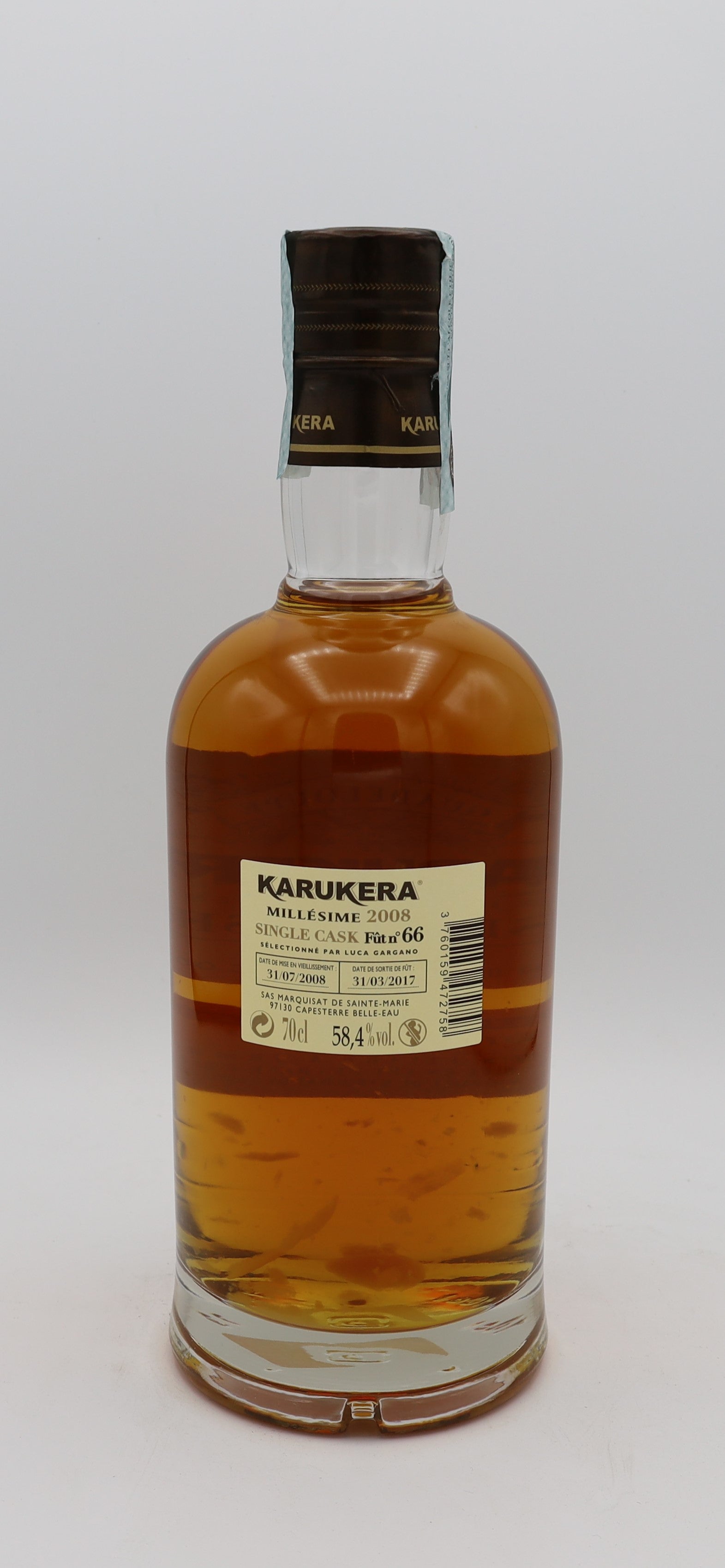Karukera Rhum Vieux Agricole Velier Millésime 2008 – premium Guadeloupe rum with rich, complex flavors, aged to perfection for collectors and connoisseurs.