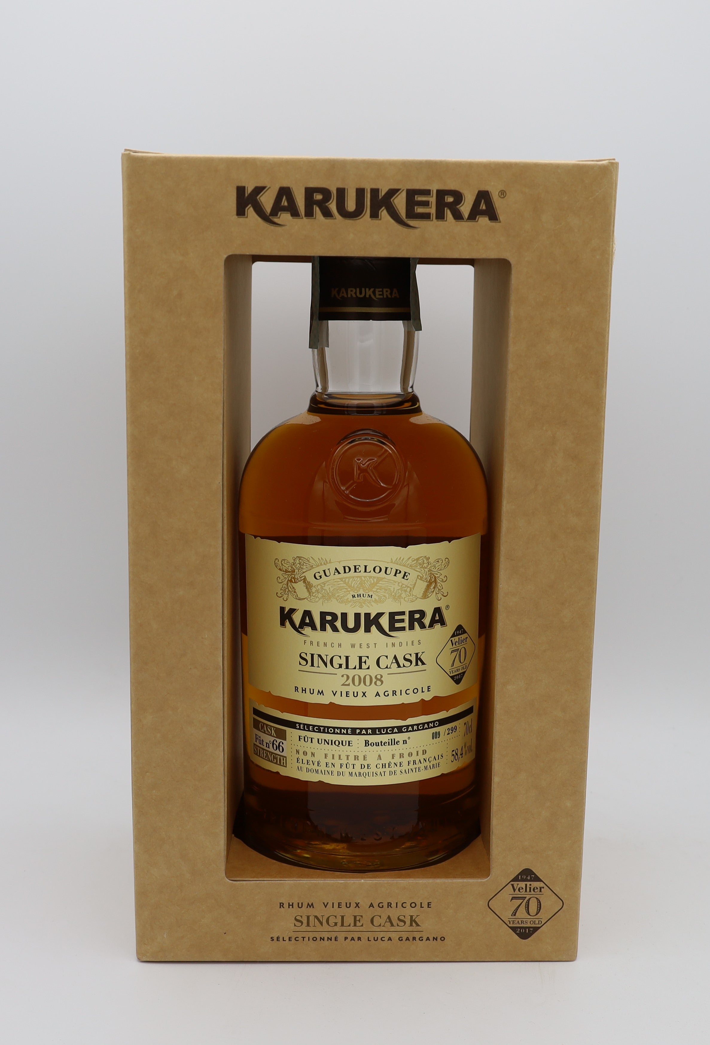 Karukera Rhum Vieux Agricole Velier Millésime 2008 – premium Guadeloupe rum with rich, complex flavors, aged to perfection for collectors and connoisseurs.