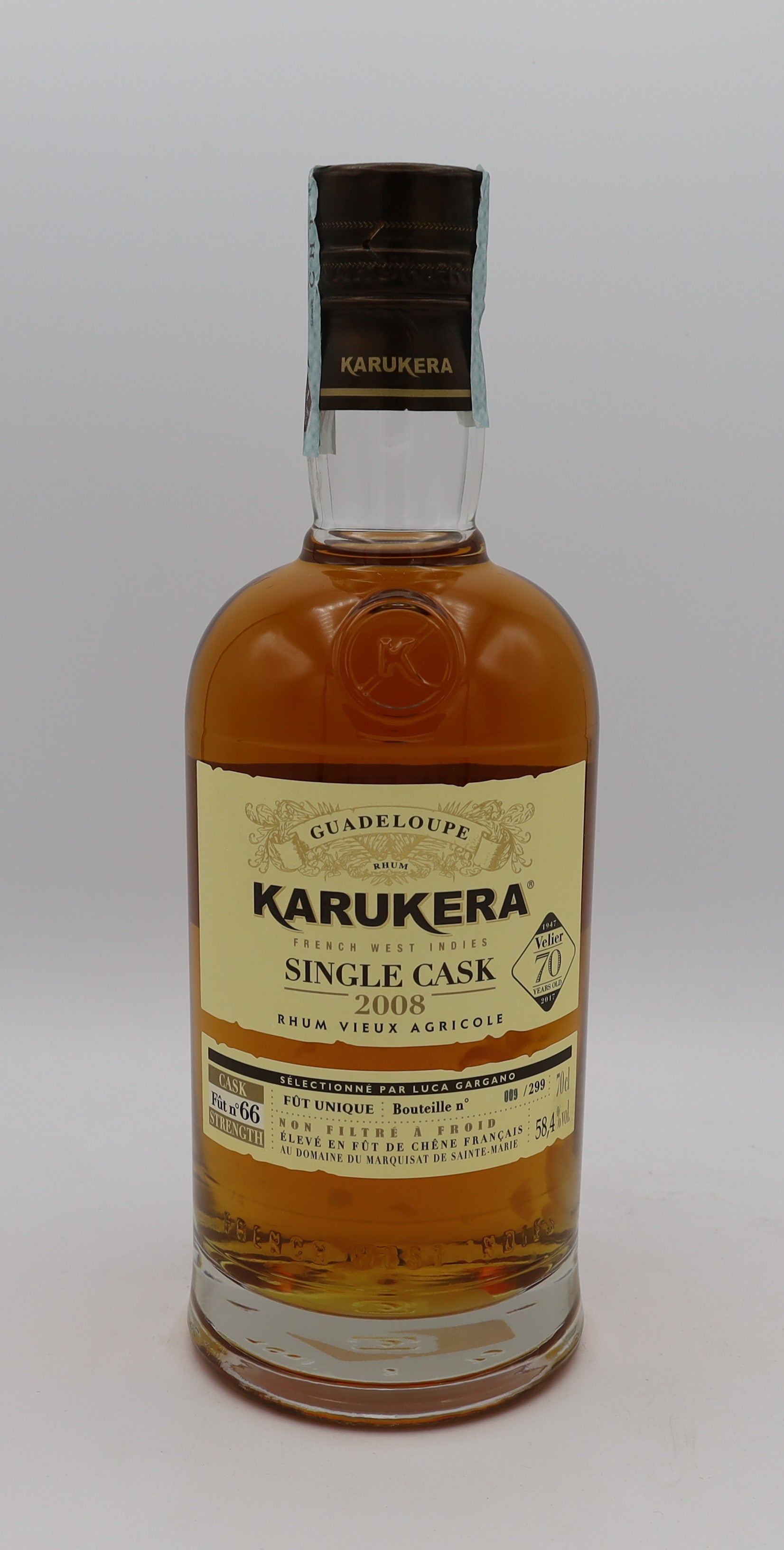 Karukera Rhum Vieux Agricole Velier Millésime 2008 – premium Guadeloupe rum with rich, complex flavors, aged to perfection for collectors and connoisseurs.