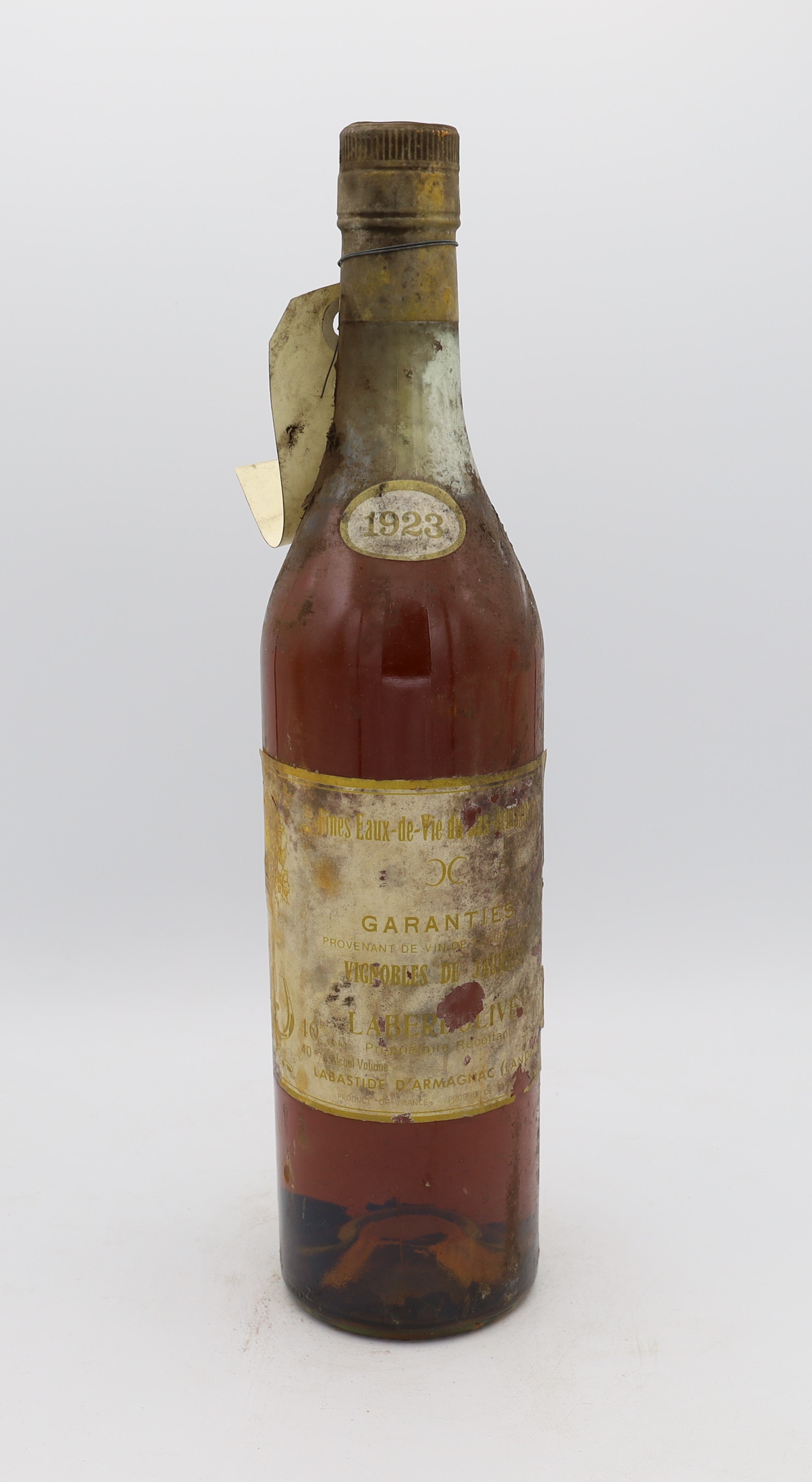 Laberdolive Bas-Armagnac Vintage 1923, Reserved Treasures Club edition – exceptionally rare vintage brandy with rich, complex flavors, perfect for collectors.