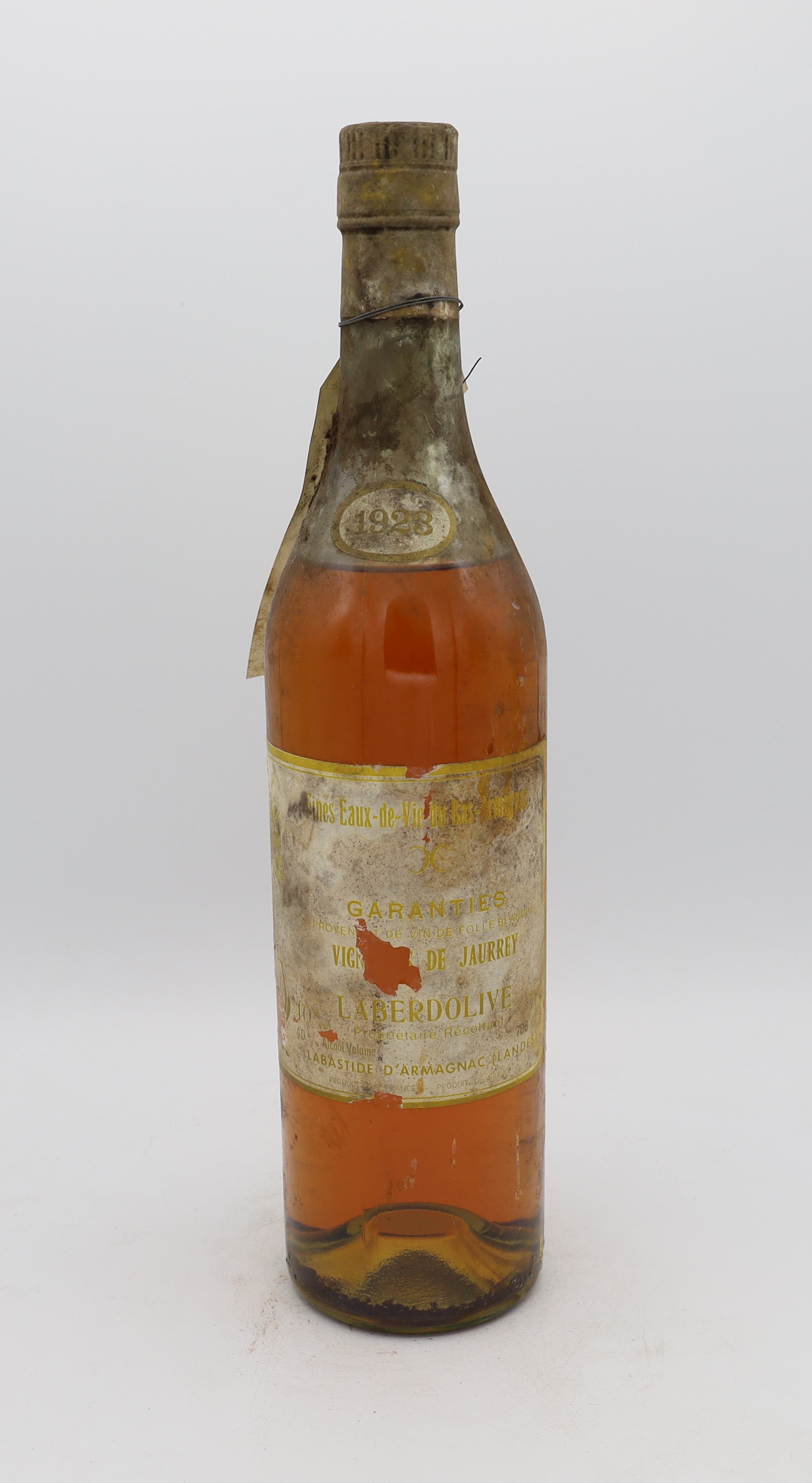 Laberdolive Bas-Armagnac Vintage 1923, Reserved Treasures Club edition – exceptionally rare vintage brandy with rich, complex flavors, perfect for collectors.