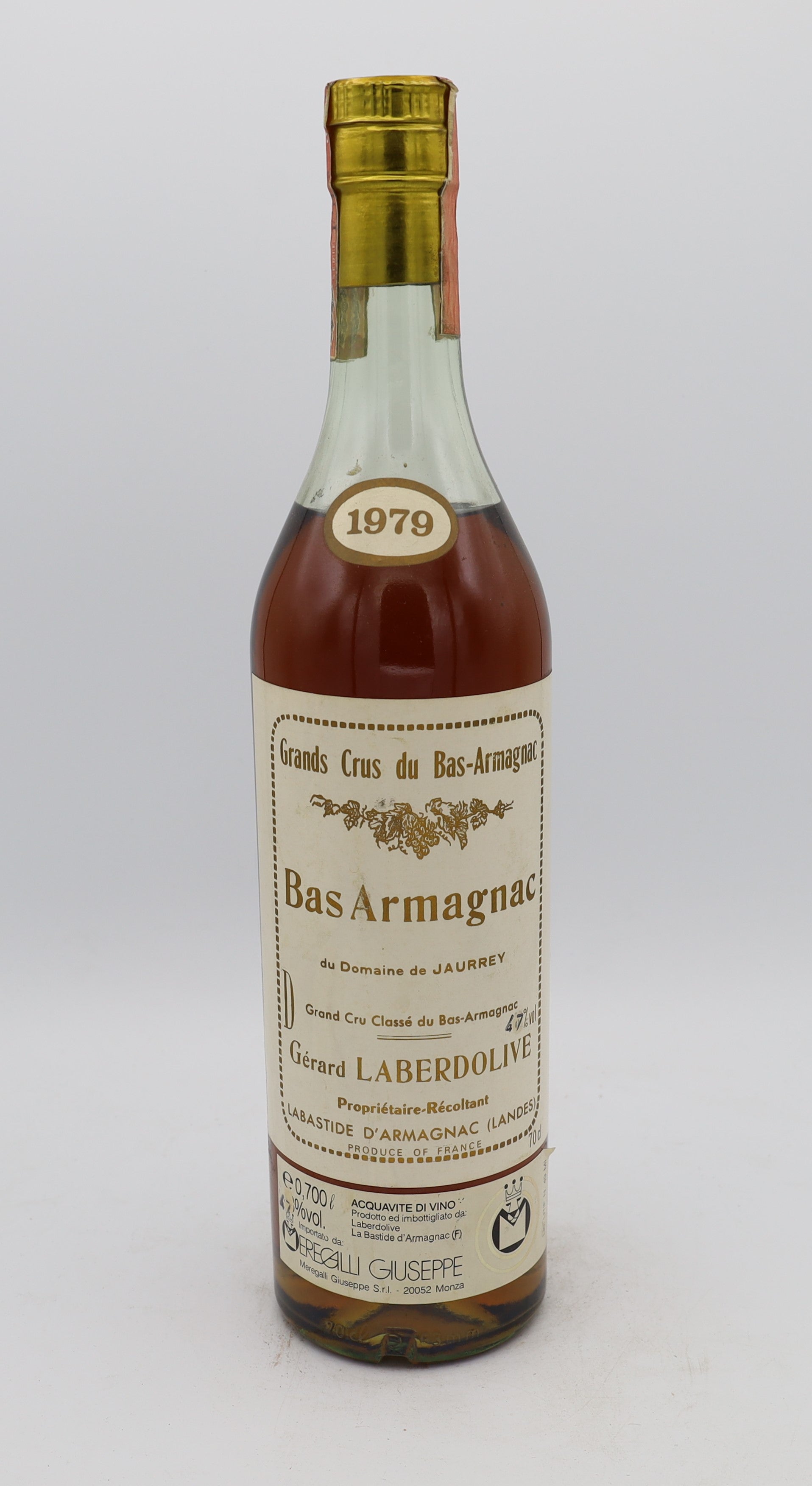 Laberdolive Bas-Armagnac Vintage 1979, Reserved Treasures Club edition – rare vintage brandy with rich, complex flavors, perfect for collectors.