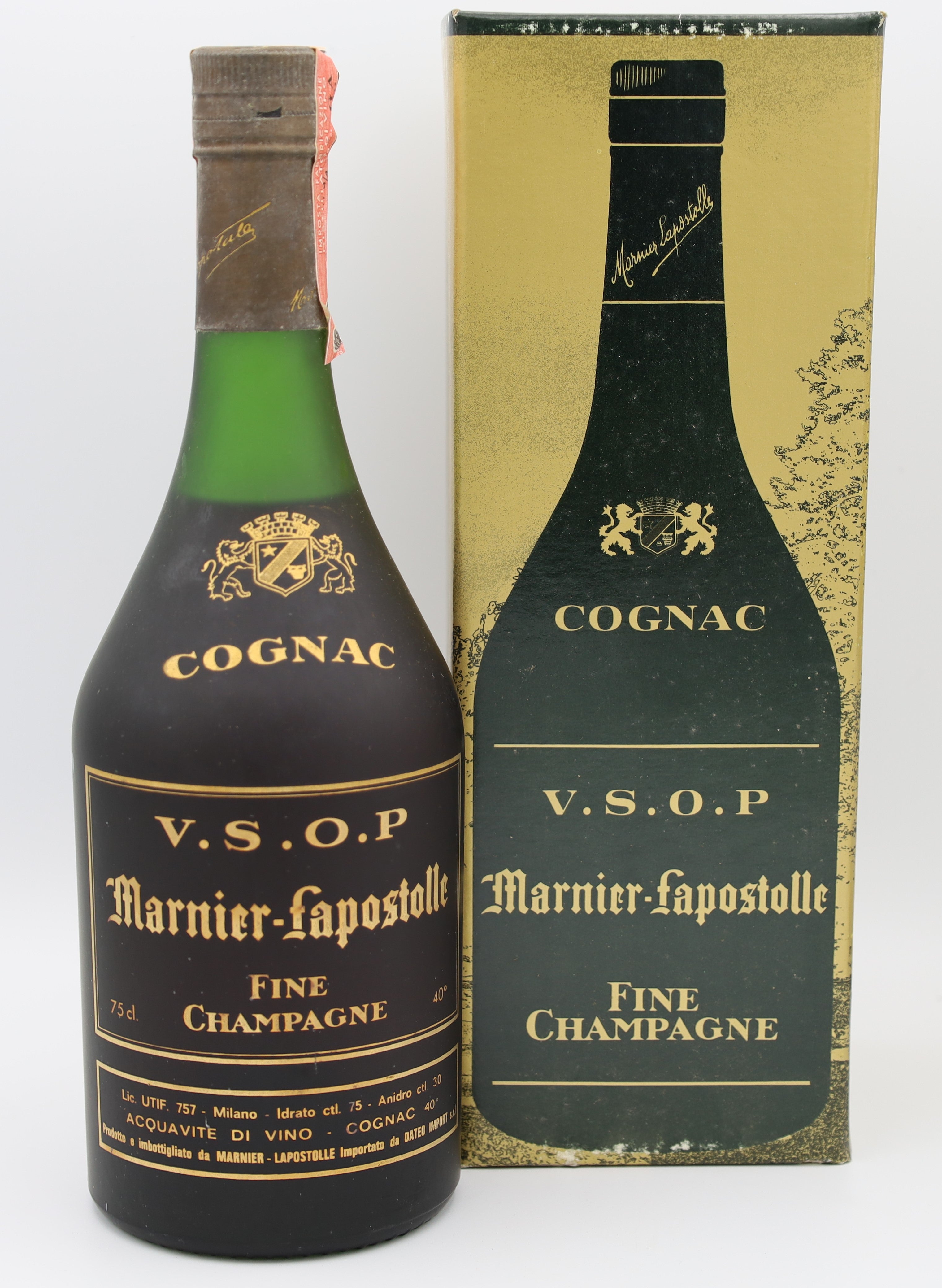 Marnier Lapostolle VSOP Cognac 1970s – premium French brandy with rich amber color, smooth and refined flavors, ideal for collectors and connoisseurs.