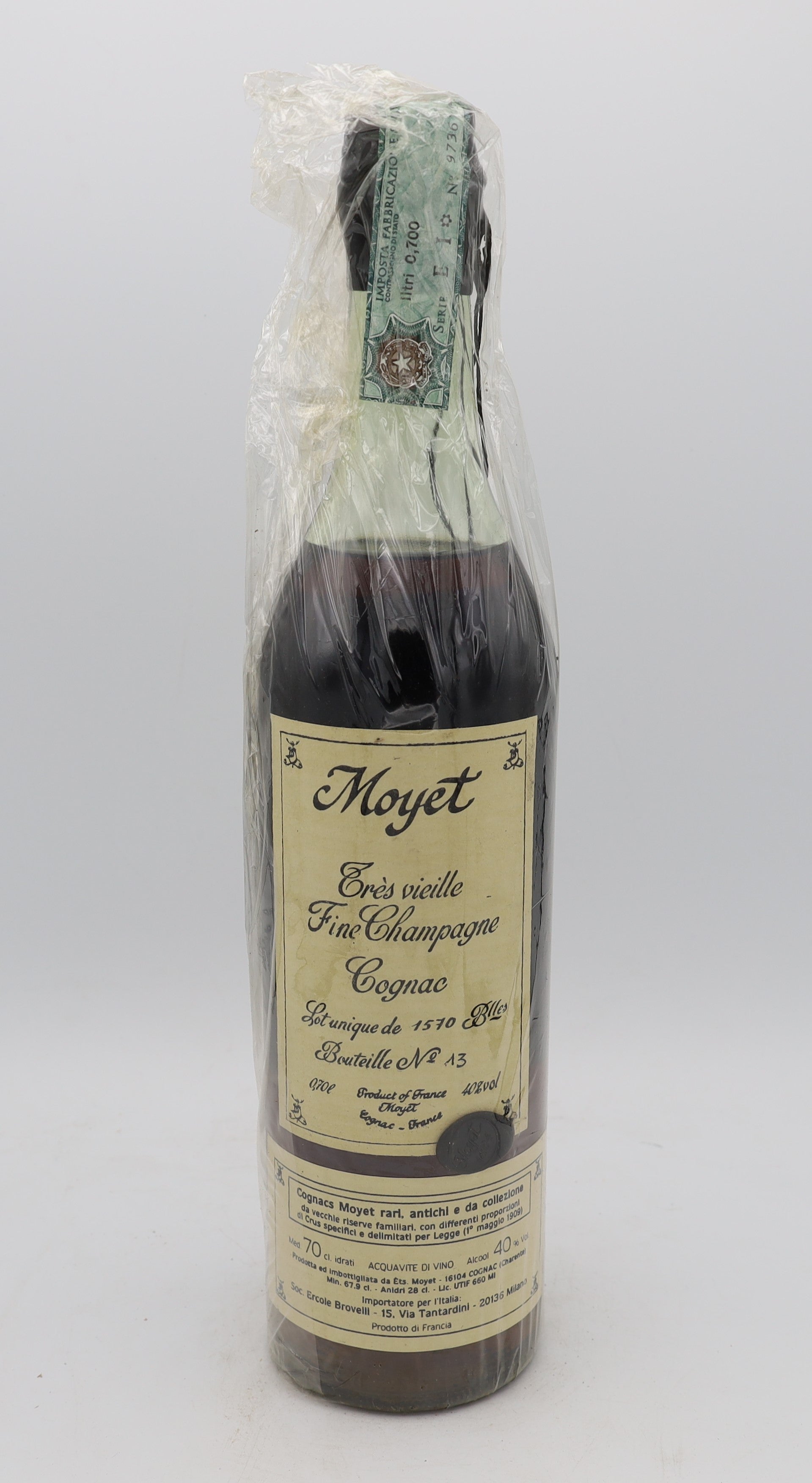 Moyet Très Vieille Fine Champagne Cognac – limited edition French cognac, 1 of 1570 bottles, collectible for connoisseurs