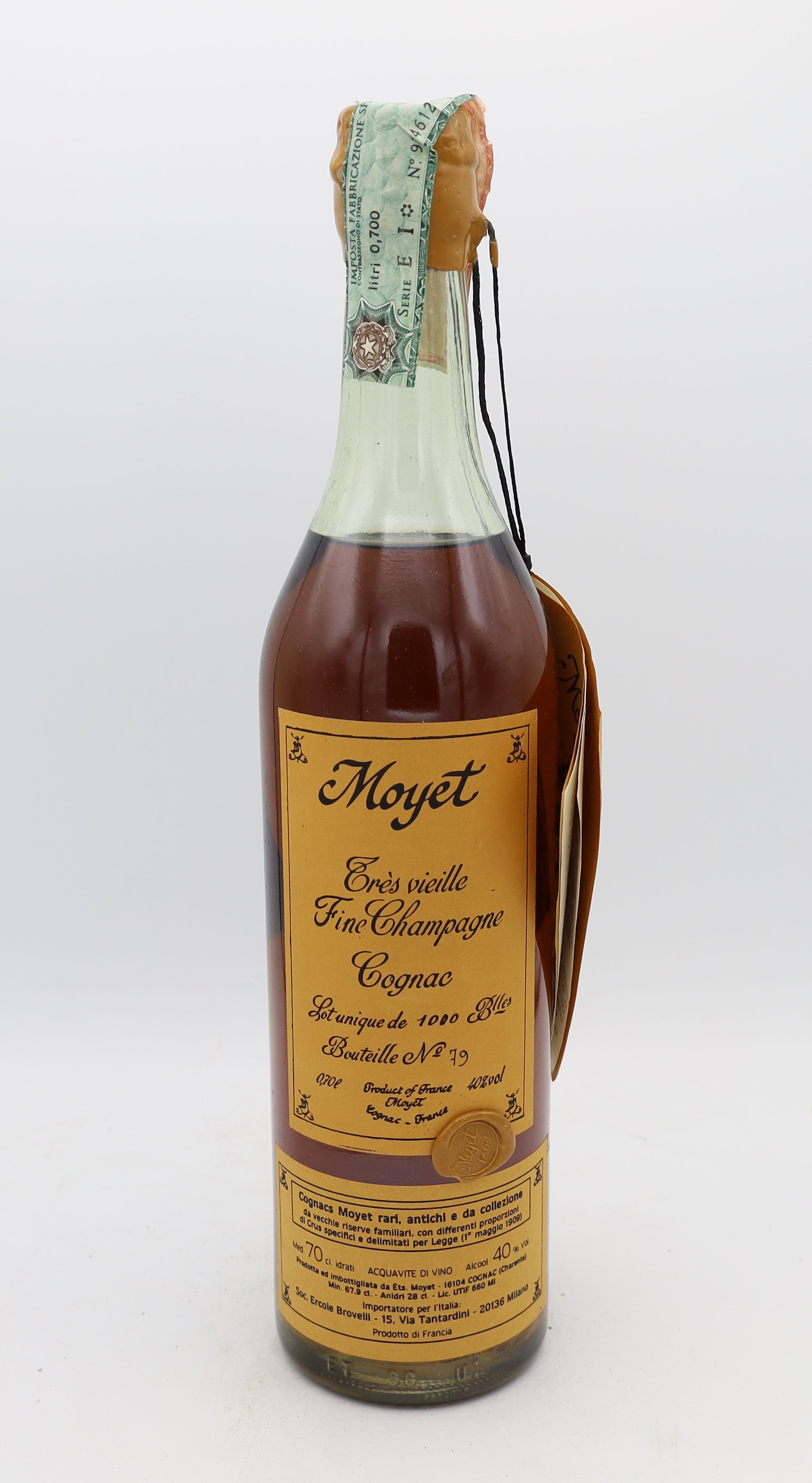 Moyet Très Vieille Fine Champagne Cognac – limited edition French cognac, 1 of 1000 bottles, collectible for connoisseurs