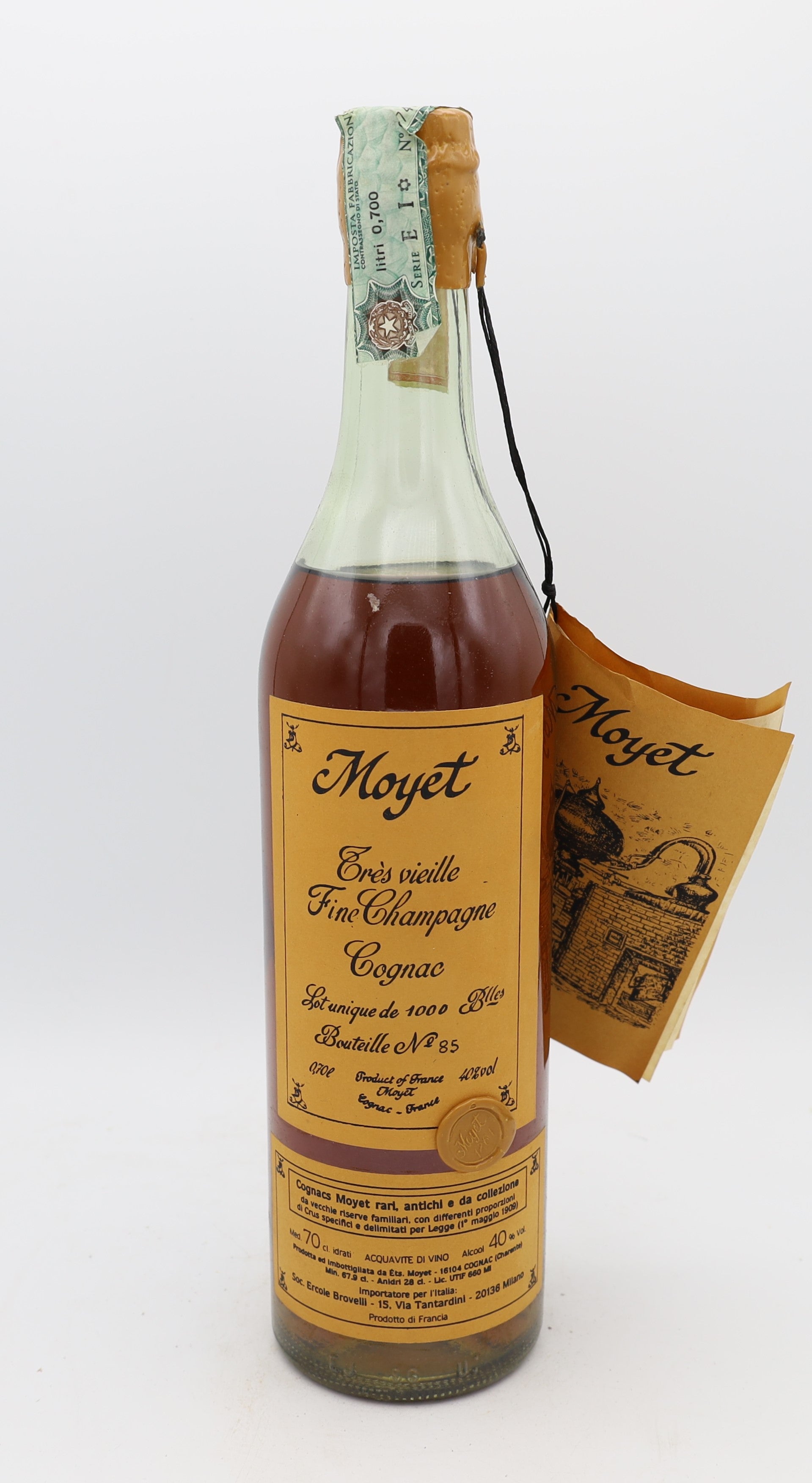 Moyet Très Vieille Fine Champagne Cognac – limited edition French cognac, 1 of 1000 bottles, collectible for connoisseurs
