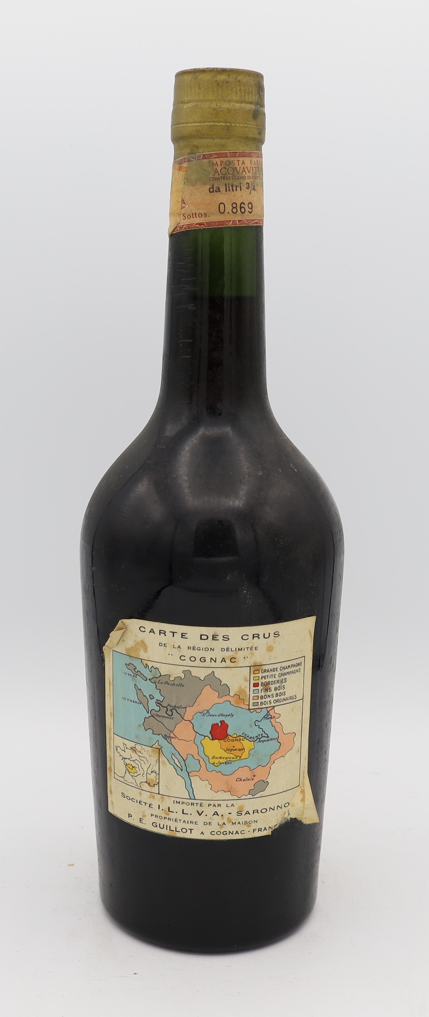 P.E. Guillot VSOP Cognac – premium French brandy crafted from Fine Champagne eaux-de-vie, featuring rich amber color, smooth and elegant flavors, ideal for collectors and connoisseurs.