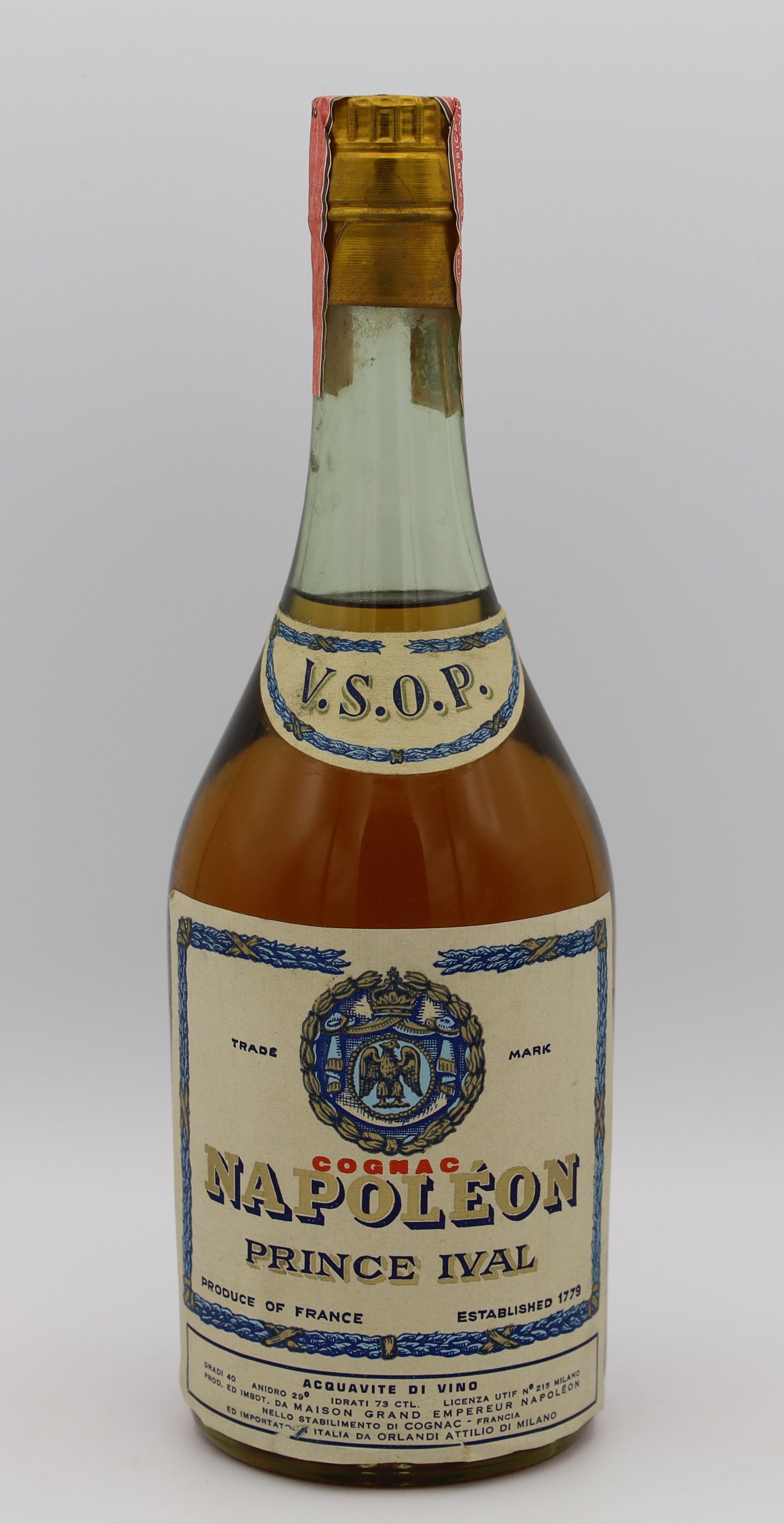 Prince Ival VSOP Cognac, vintage 1960s – premium French brandy with refined aromas, smooth and elegant flavor, ideal for collectors and connoisseurs.