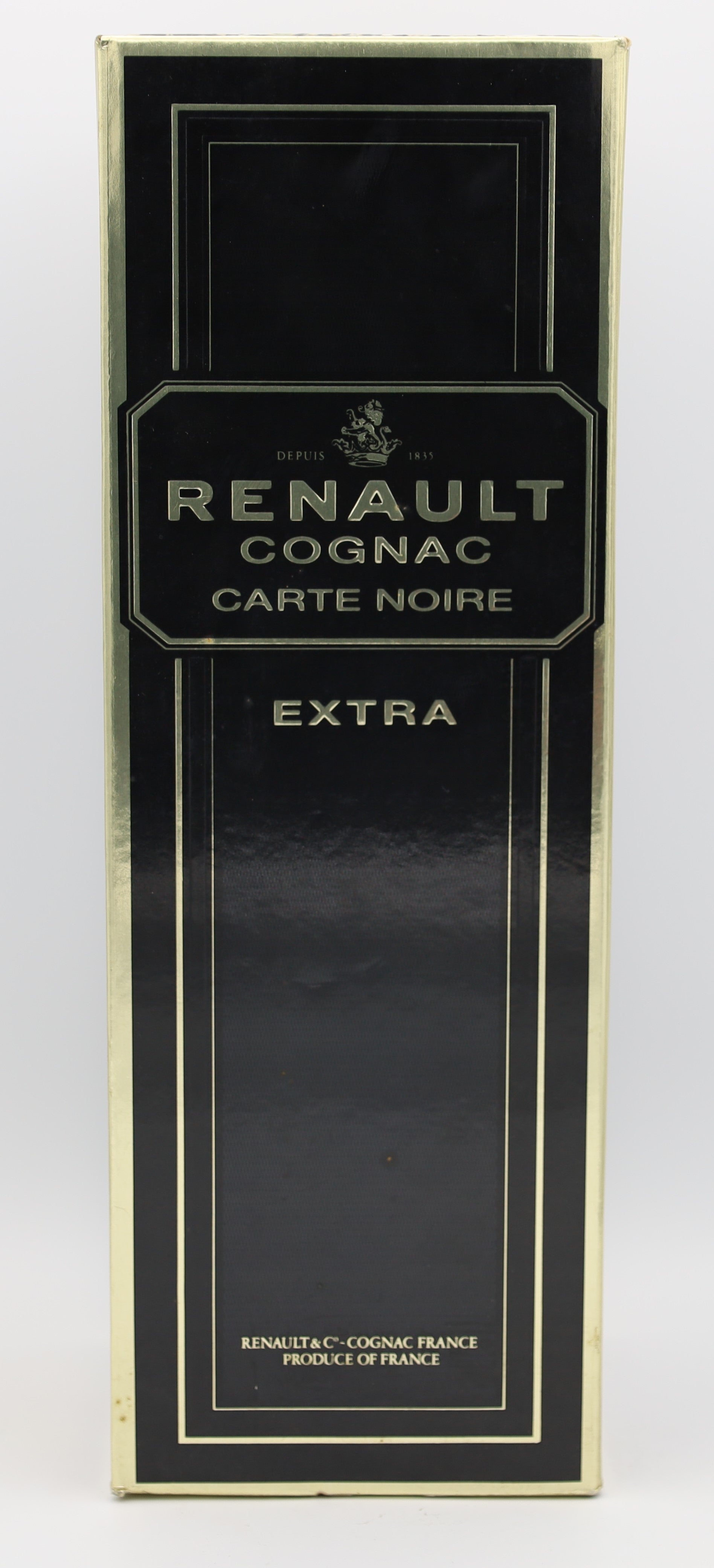 Renault Cognac Carte Noire Extra Vintage 1980 – premium French brandy with rich amber color, smooth and complex flavors, 1-liter bottle, ideal for collectors and connoisseurs.