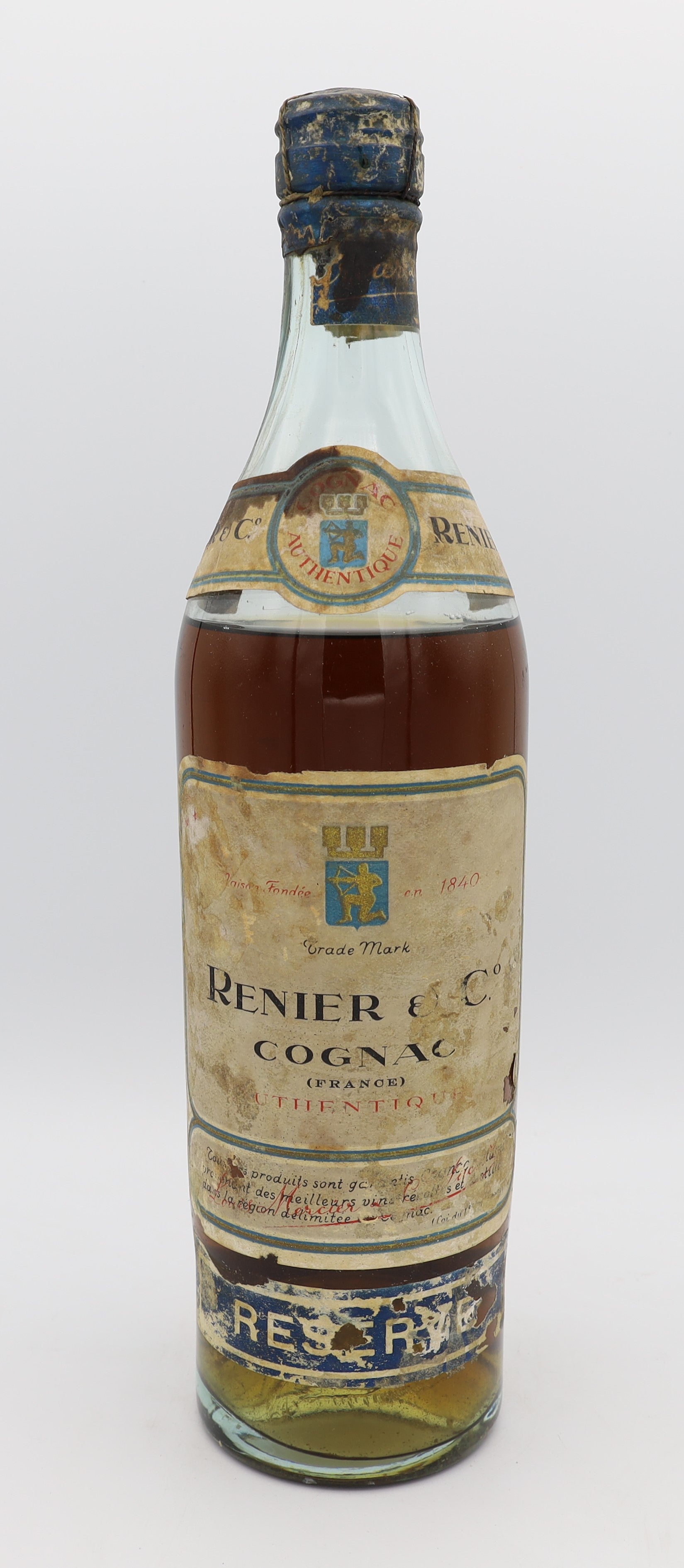 Renier & Co Cognac Réserve Authentique – premium French cognac with rich amber color and complex, smooth flavors, ideal for collectors and connoisseurs.