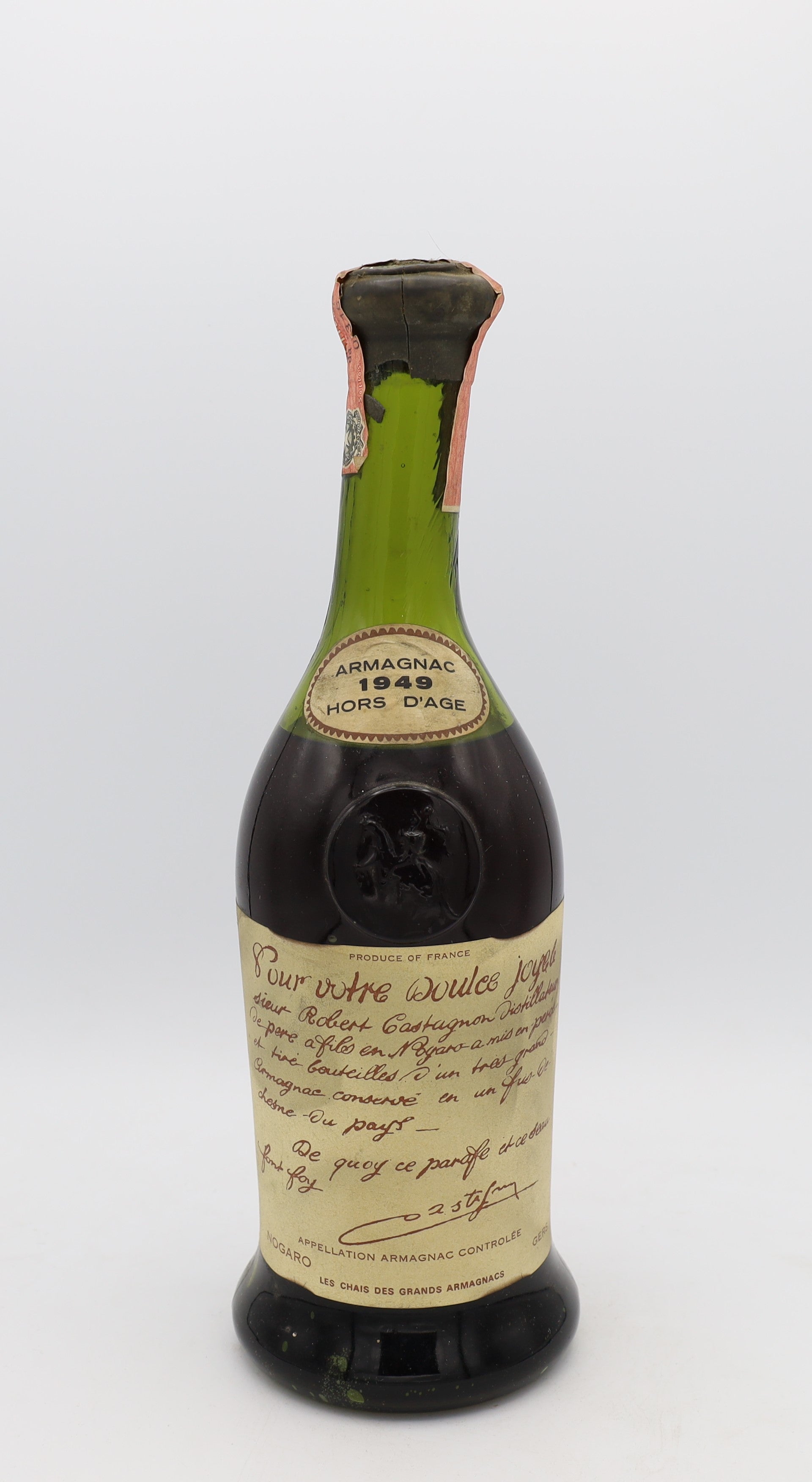 Robert Castagnon Hors d’Âge Vintage 1949, Reserved Treasures Club edition – exceptionally rare aged brandy with rich, complex flavors, perfect for collectors.