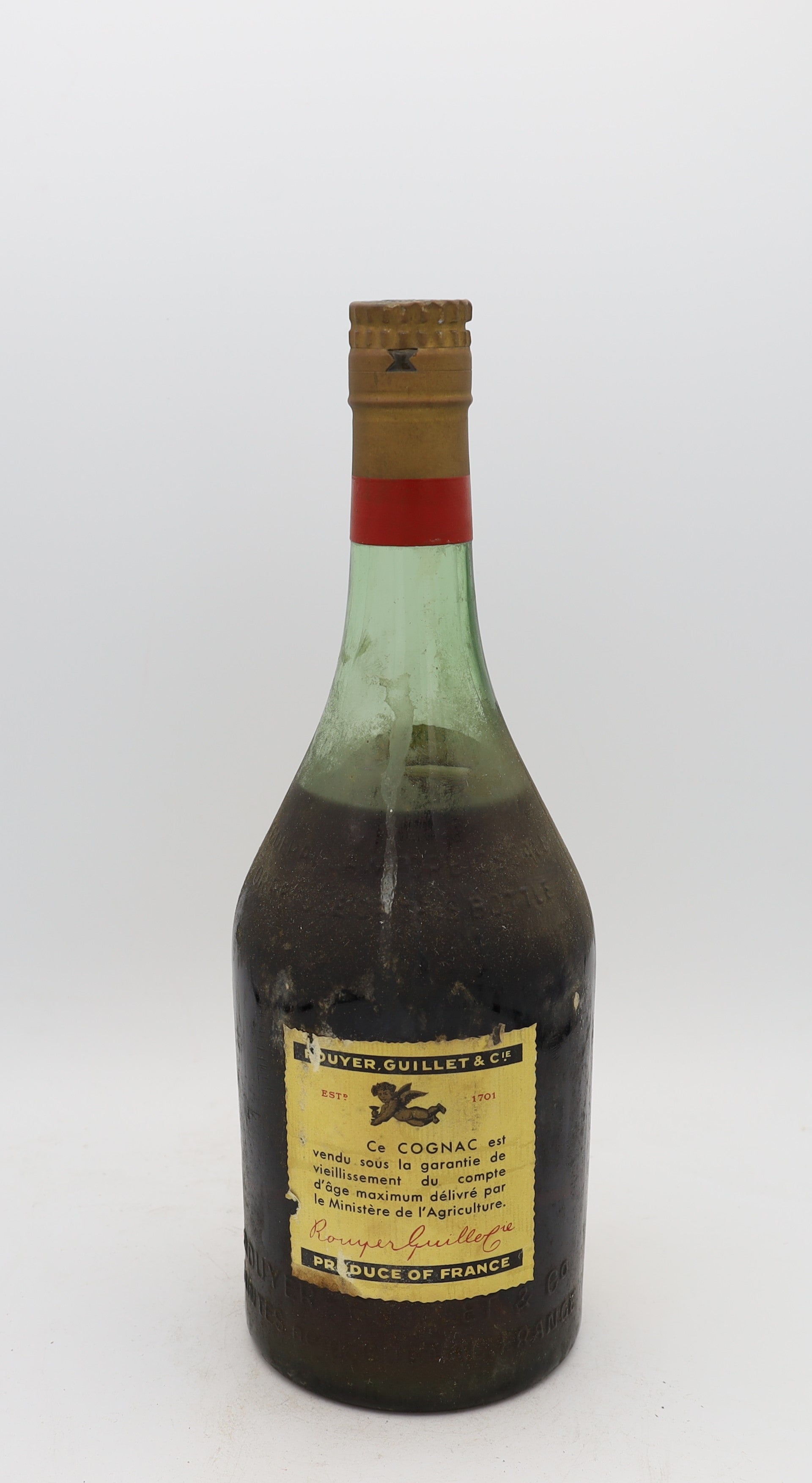 Rouyer Guillet 15 Ans d’Âge Cognac de l’Ange – rear view of premium French cognac bottle, collectible edition