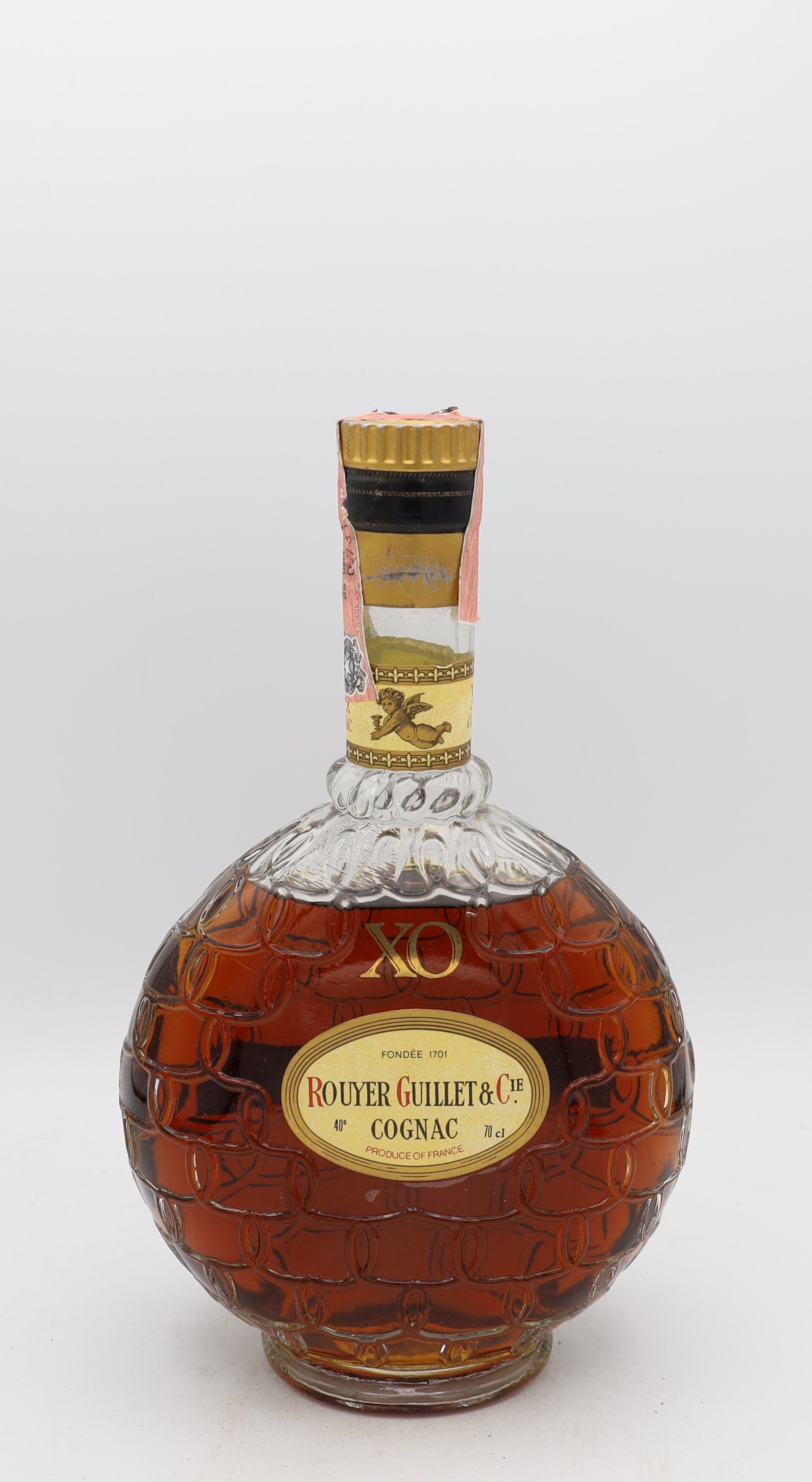 Rouyer Guillet XO Cognac – premium French cognac in crystal decanter, elegant collectible bottle for connoisseurs