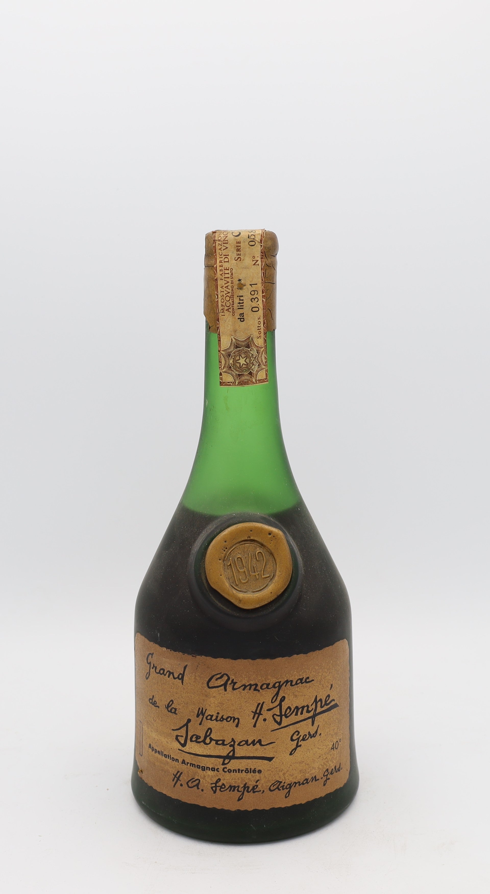 Sempé Armagnac Aignan Vintage 1942, Reserved Treasures Club edition – remarkably rare aged Armagnac with elegant, complex notes and exceptional depth.
