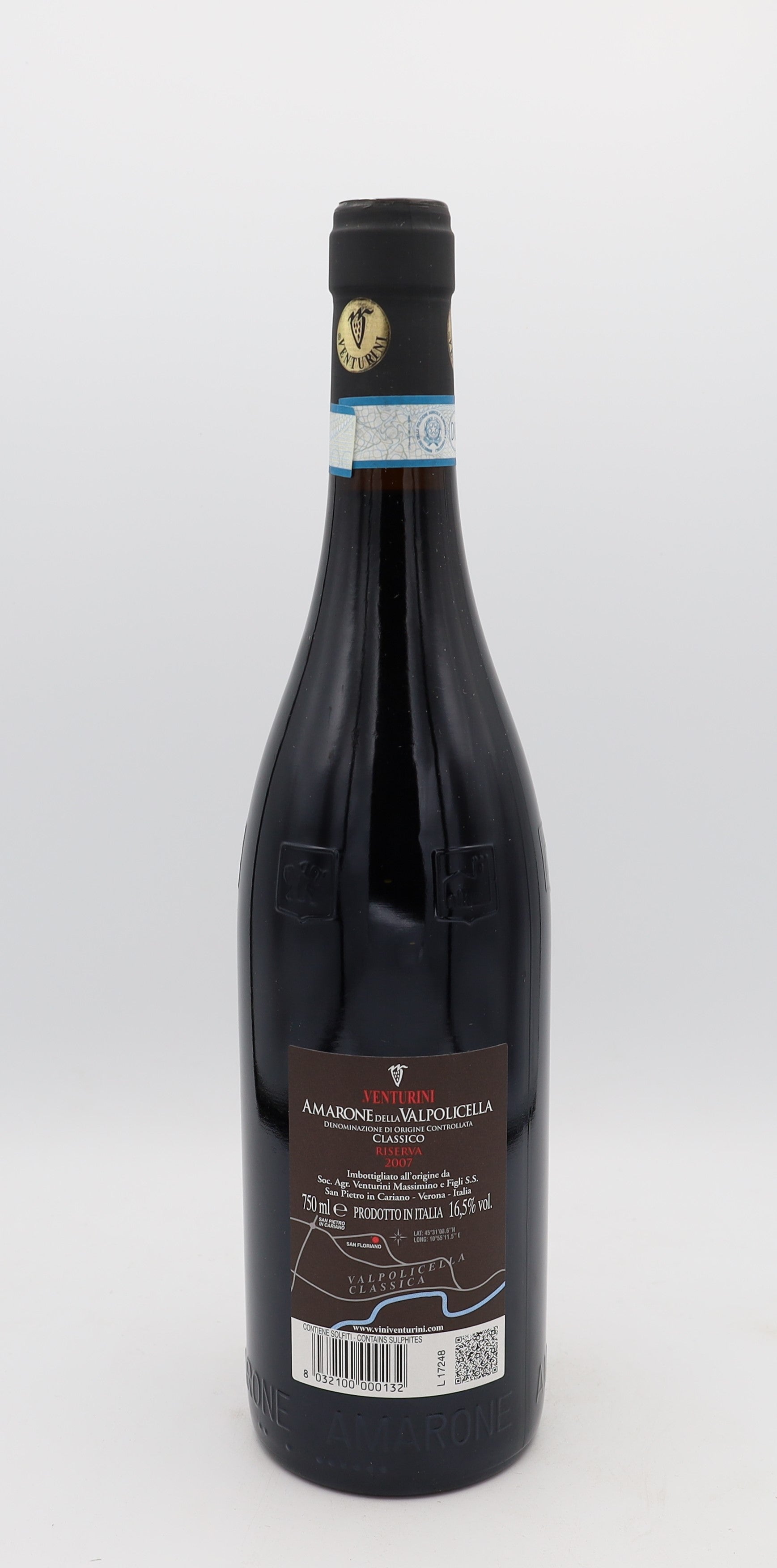 Venturini Riserva 2007 Amarone della Valpolicella – premium Italian red wine with rich, complex flavors and elegant structure.