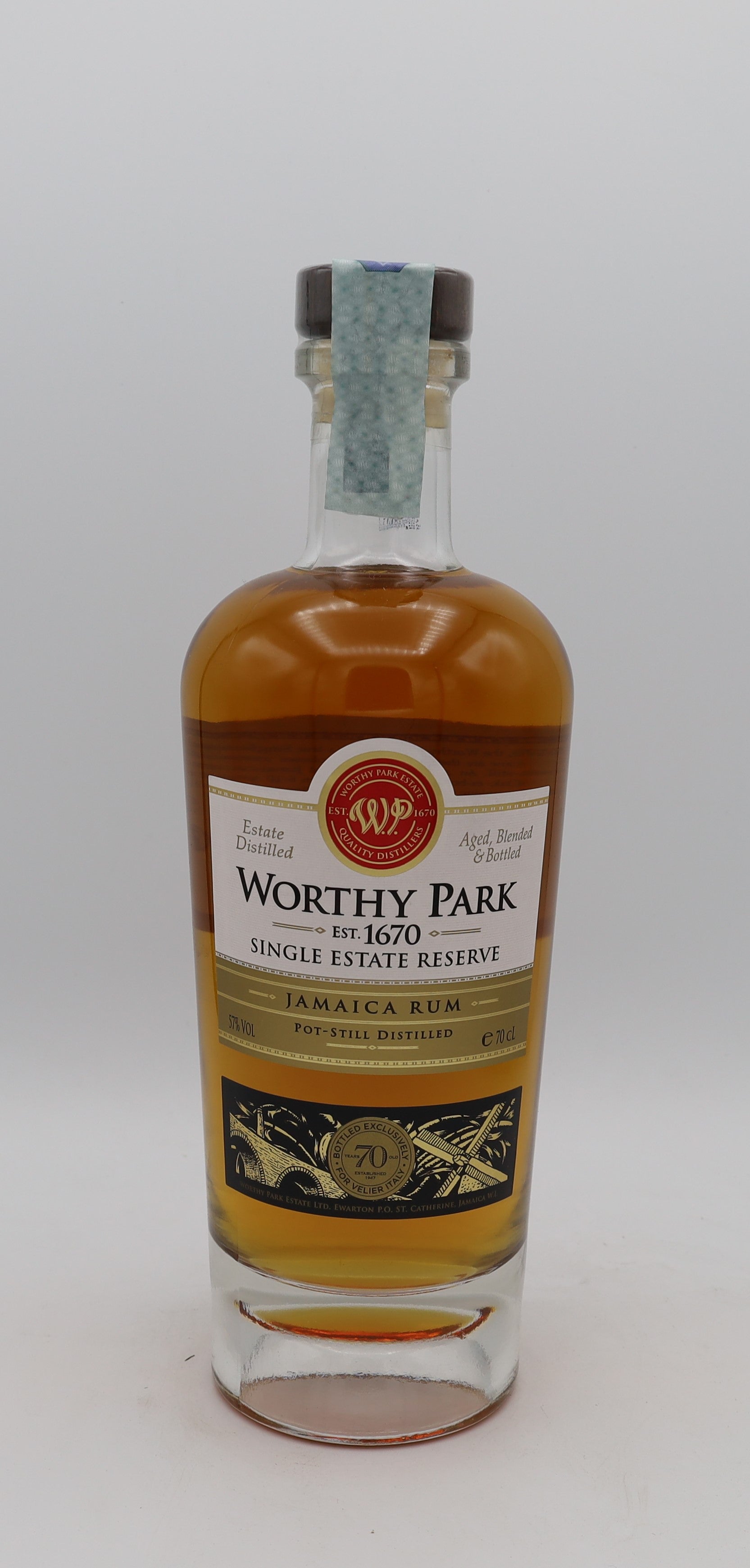 Worthy Park Jamaican Rum Single Estate Reserve 70th Anniversary Velier – rare premium Jamaican rum with rich, complex flavors and exceptional aging.