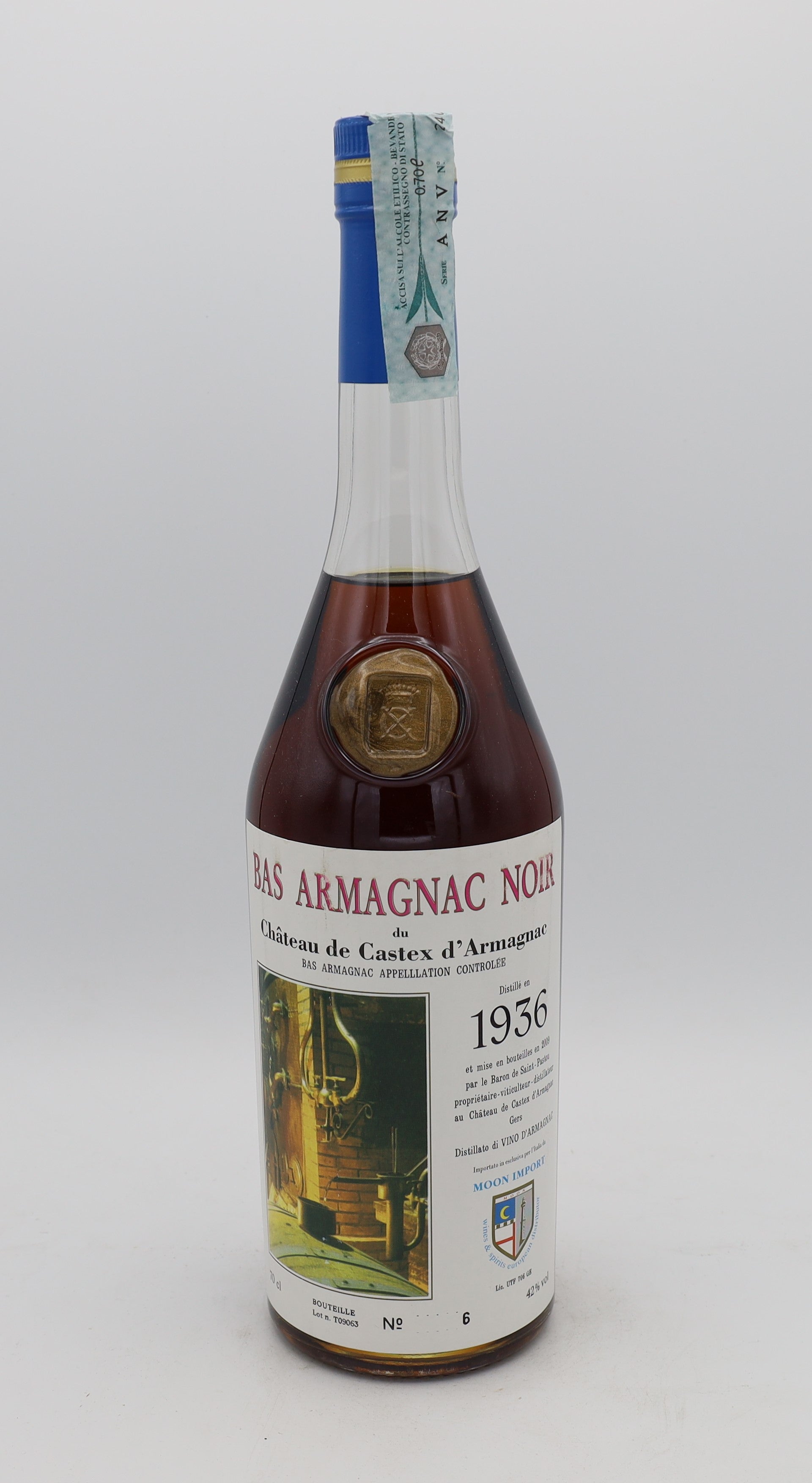 Château de Castex Bas-Armagnac Vintage 1936, Reserved Treasures Club edition – exceptionally rare vintage brandy with rich, complex flavors, perfect for collectors.