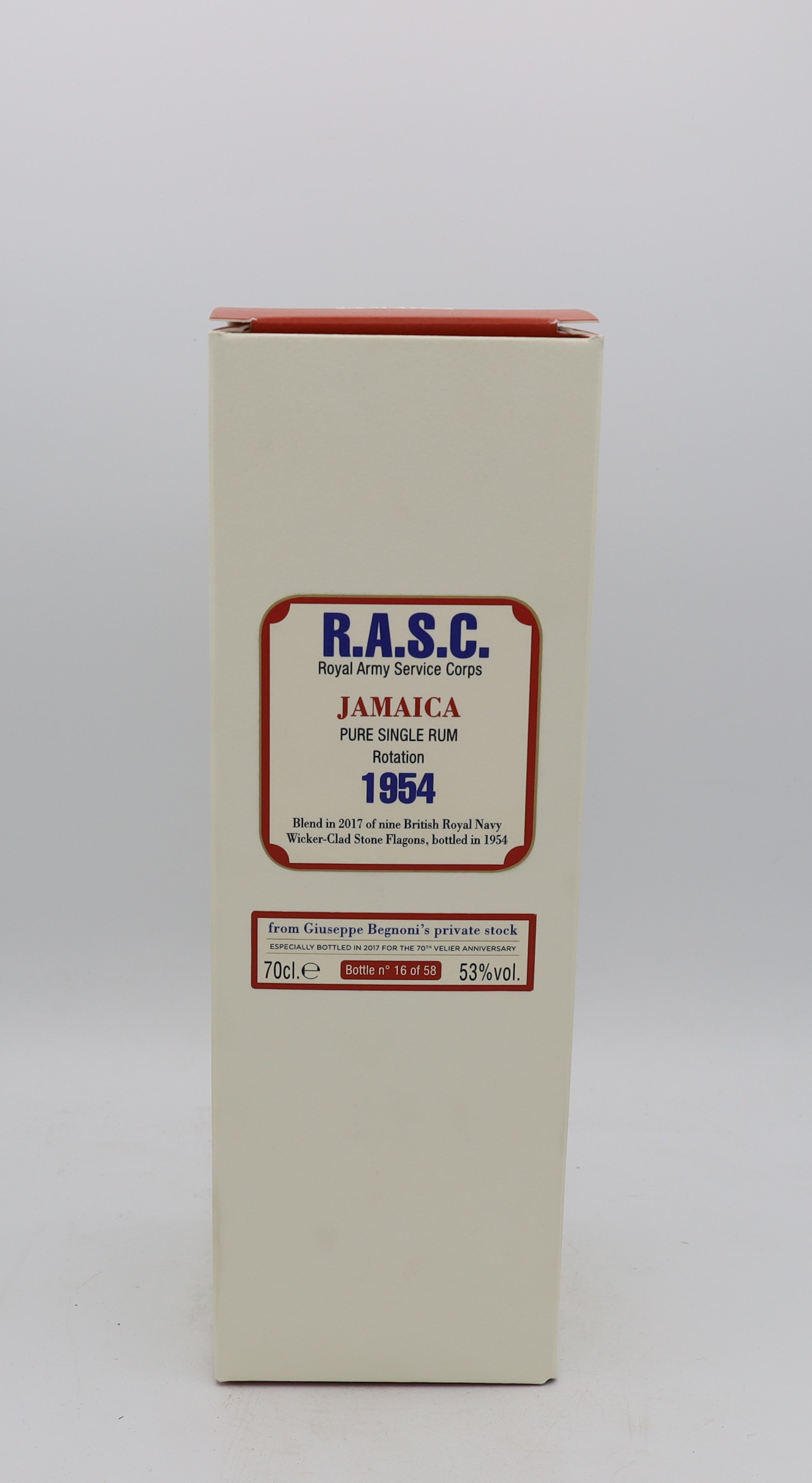 R.A.S.C. 1954 Jamaica Pure Single Rum Guiseppe Begnoni